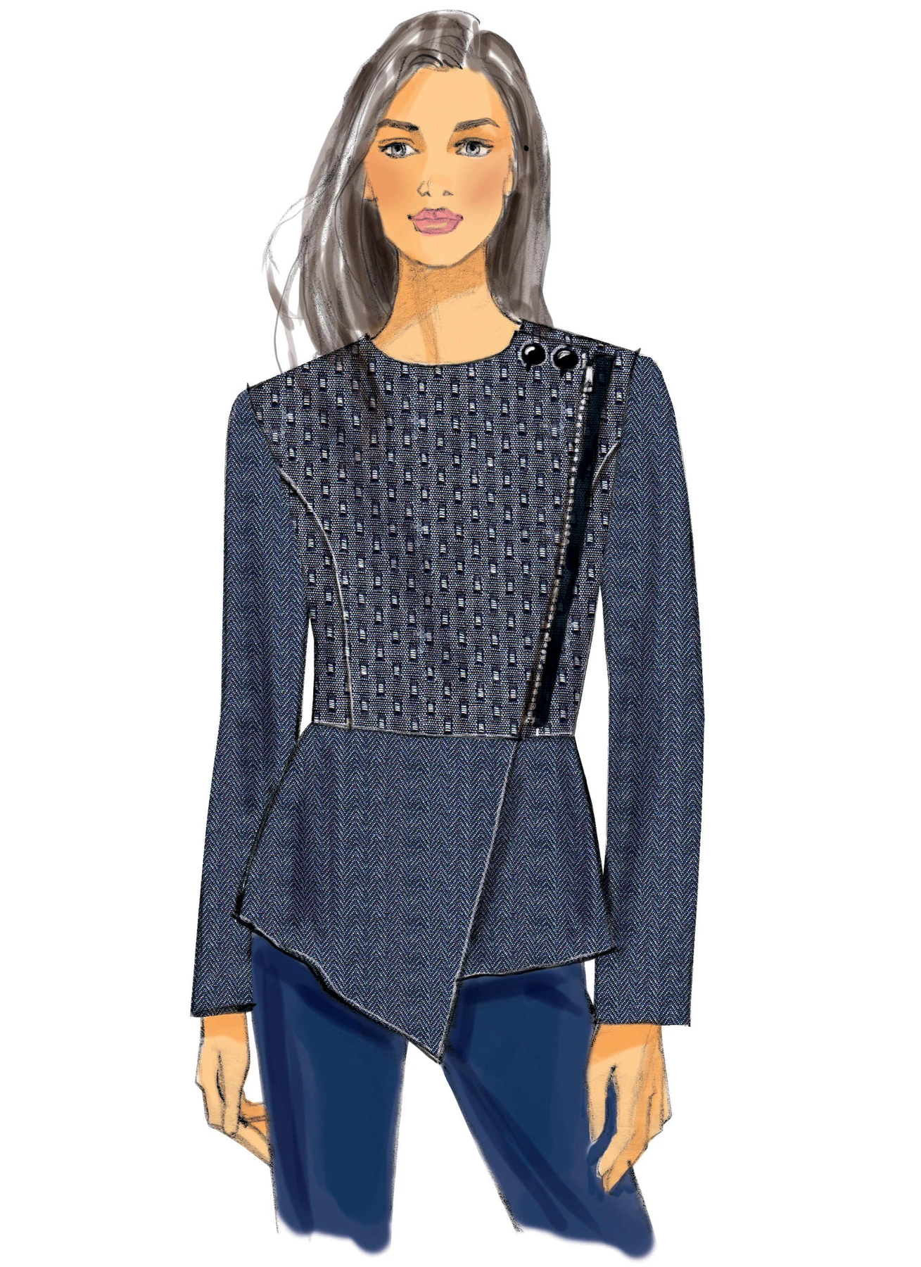 Butterick Sewing Pattern Misses' Asymmetrical-Zip, Peplum Moto Jackets (PDF) 5 Butterick Sewing Pattern Misses' Asymmetrical-Zip, Peplum Moto Jackets (PDF)