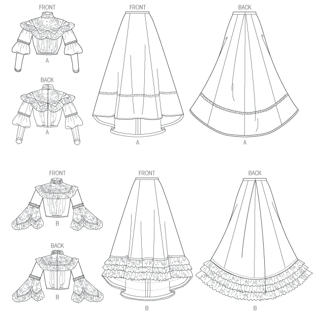 Butterick Sewing Pattern Ruffled Tops and Floor-Length Skirts 15 Butterick Sewing Pattern Ruffled Tops and Floor-Length Skirts