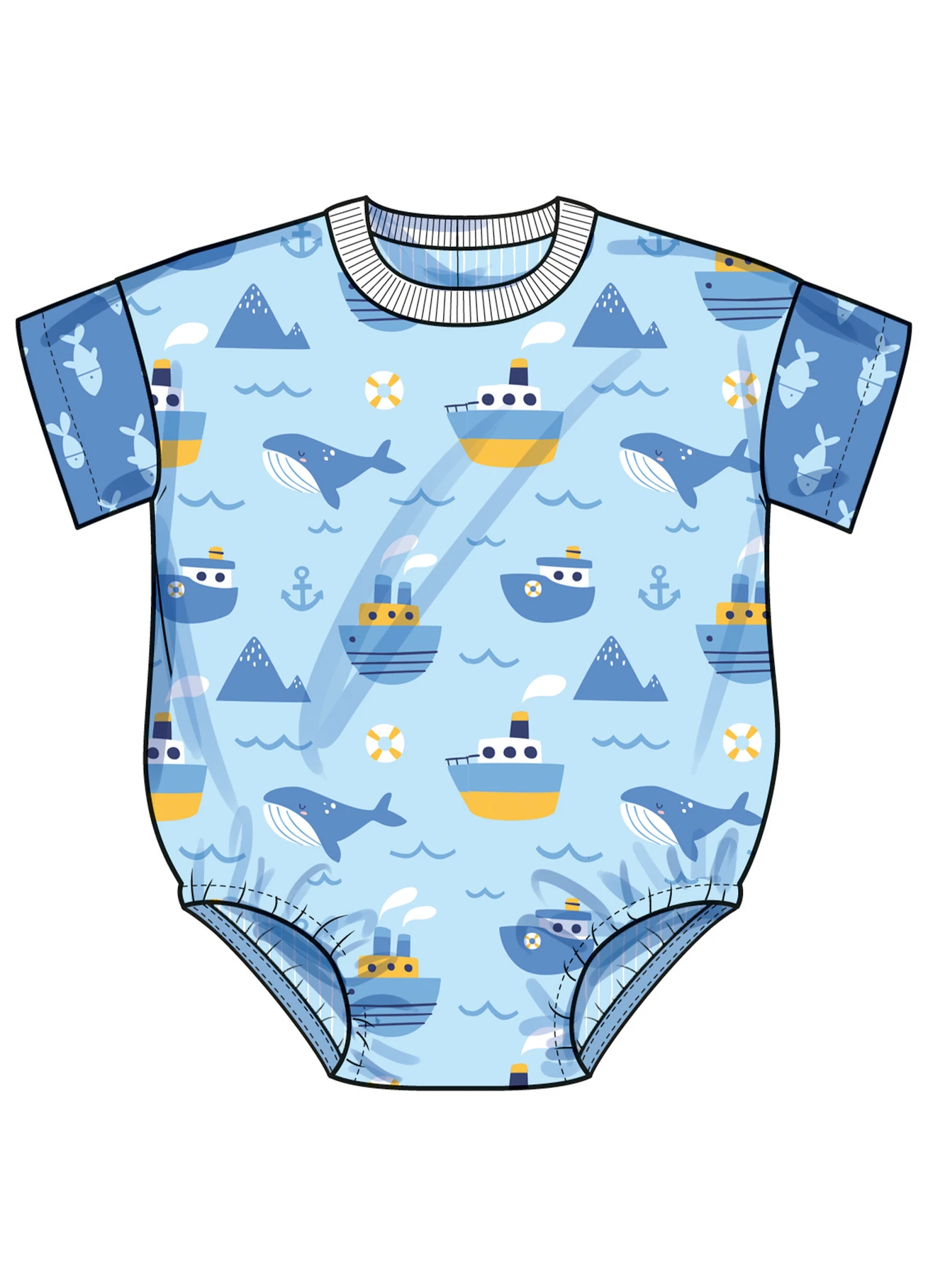 Simplicity Sewing Pattern Babies' Contrast Bodysuit and Bucket Hat (PDF) 2 Simplicity Sewing Pattern Babies' Contrast Bodysuit and Bucket Hat (PDF)