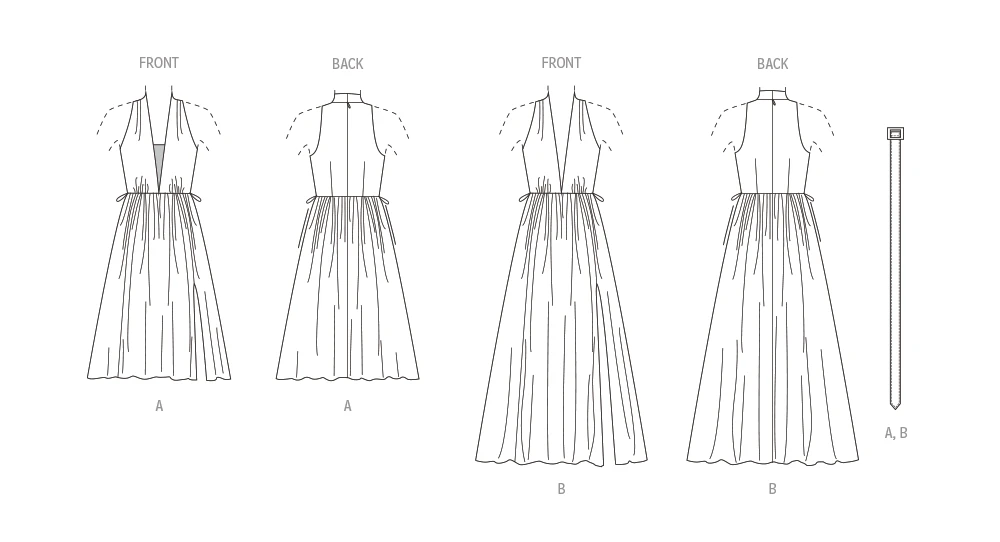 Vogue Patterns Misses' Dress In Two Lengths and Belt 7 Vogue Patterns Misses' Dress In Two Lengths and Belt
