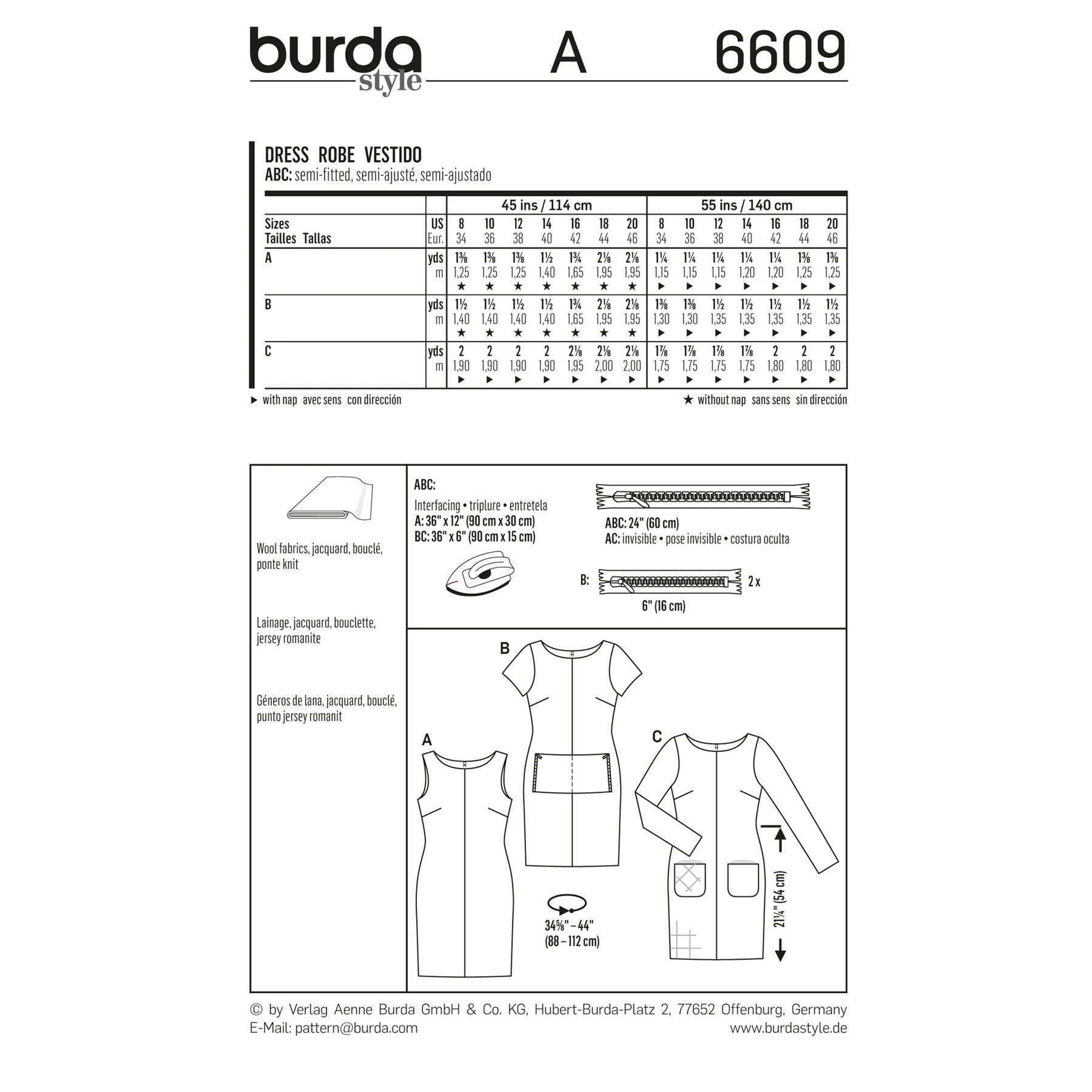 Burda Style Sewing Pattern Dress 2 Burda Style Sewing Pattern Dress