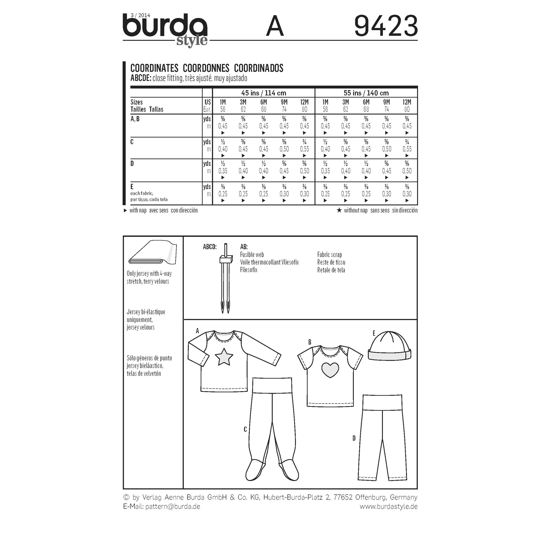Burda Style Sewing Pattern Baby