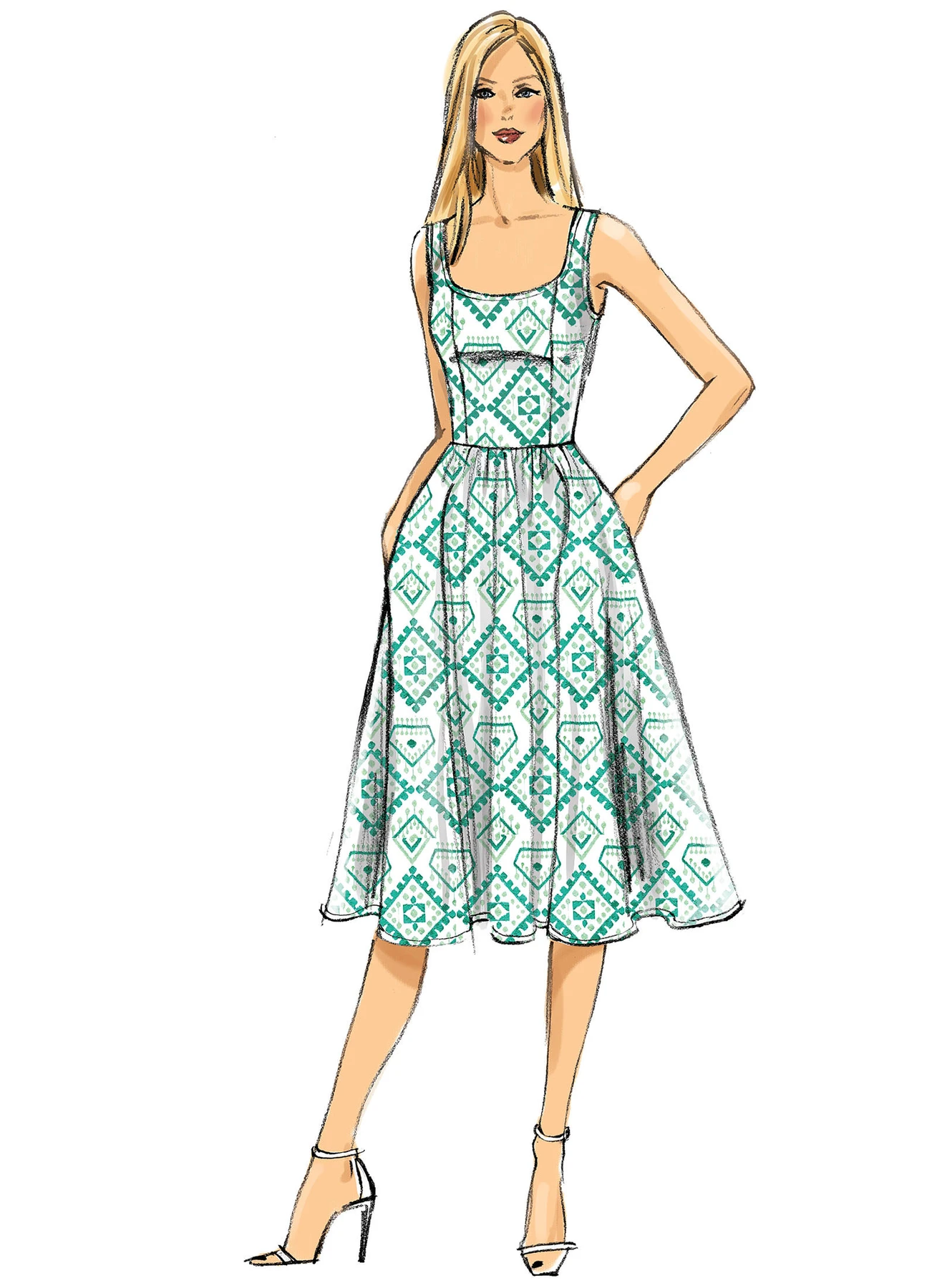 Vogue Patterns Misses' Sleeveless Gathered-Waist Dresses 10 Vogue Patterns Misses' Sleeveless Gathered-Waist Dresses