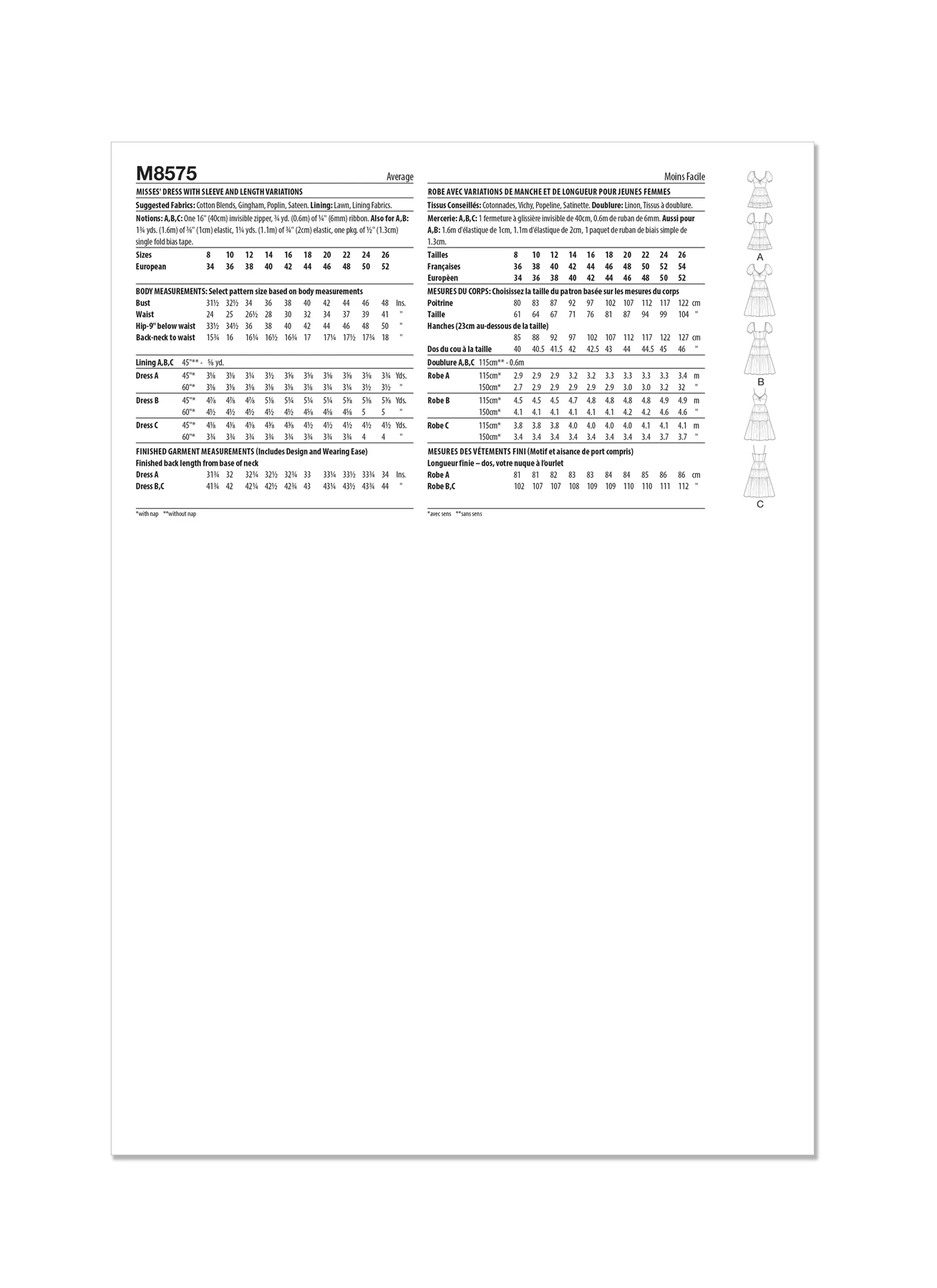 McCall's Sewing Pattern Misses' Dress with Sleeve and Length Variations (PDF) 7 McCall's Sewing Pattern Misses' Dress with Sleeve and Length Variations (PDF)