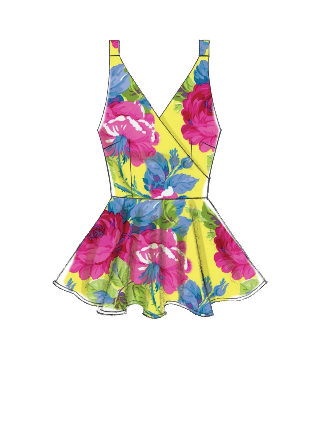 McCall's Sewing Pattern Misses' Mock-Wrap Top with Peplum and Flounce Options (PDF) 5 McCall's Sewing Pattern Misses' Mock-Wrap Top with Peplum and Flounce Options (PDF)