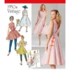 Simplicity Sewing Pattern 1950s Misses' Vintage Wrap Dress in Two Lengths