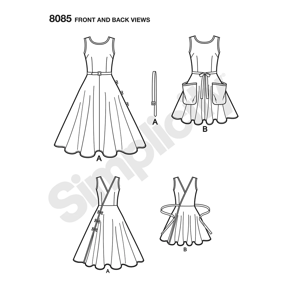 Simplicity Sewing Pattern 1950s Misses' Vintage Wrap Dress in Two Lengths 6 Simplicity Sewing Pattern 1950s Misses' Vintage Wrap Dress in Two Lengths