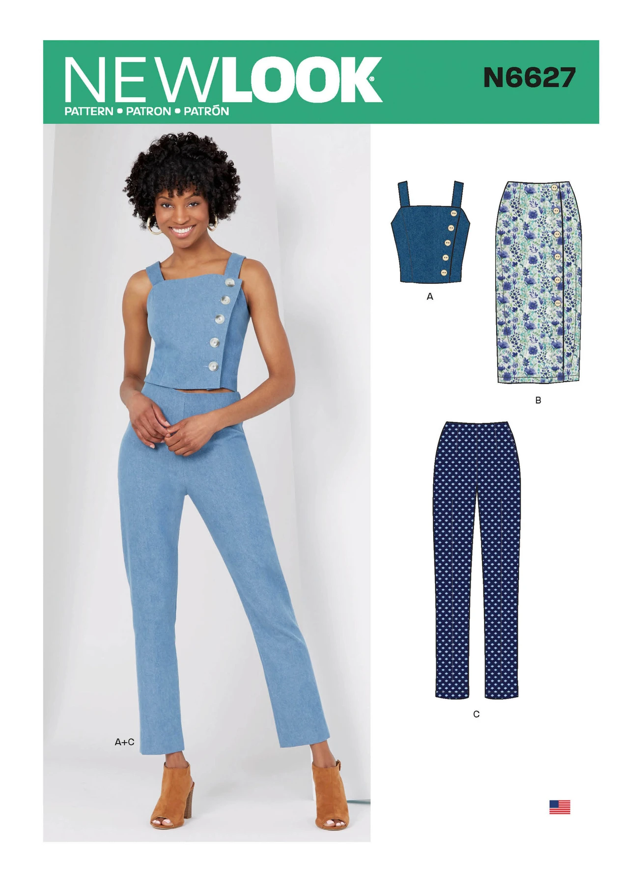 New Look Sewing Pattern Misses' Top, Skirt, and Pants 1 New Look Sewing Pattern Misses' Top, Skirt, and Pants