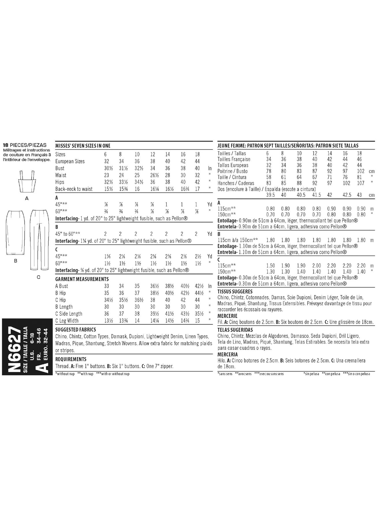 New Look Sewing Pattern Misses' Top, Skirt, and Pants 5 New Look Sewing Pattern Misses' Top, Skirt, and Pants