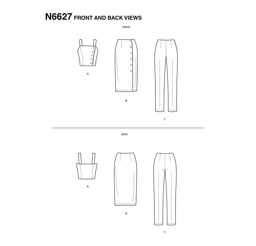 New Look Sewing Pattern Misses' Top, Skirt, and Pants 6 New Look Sewing Pattern Misses' Top, Skirt, and Pants