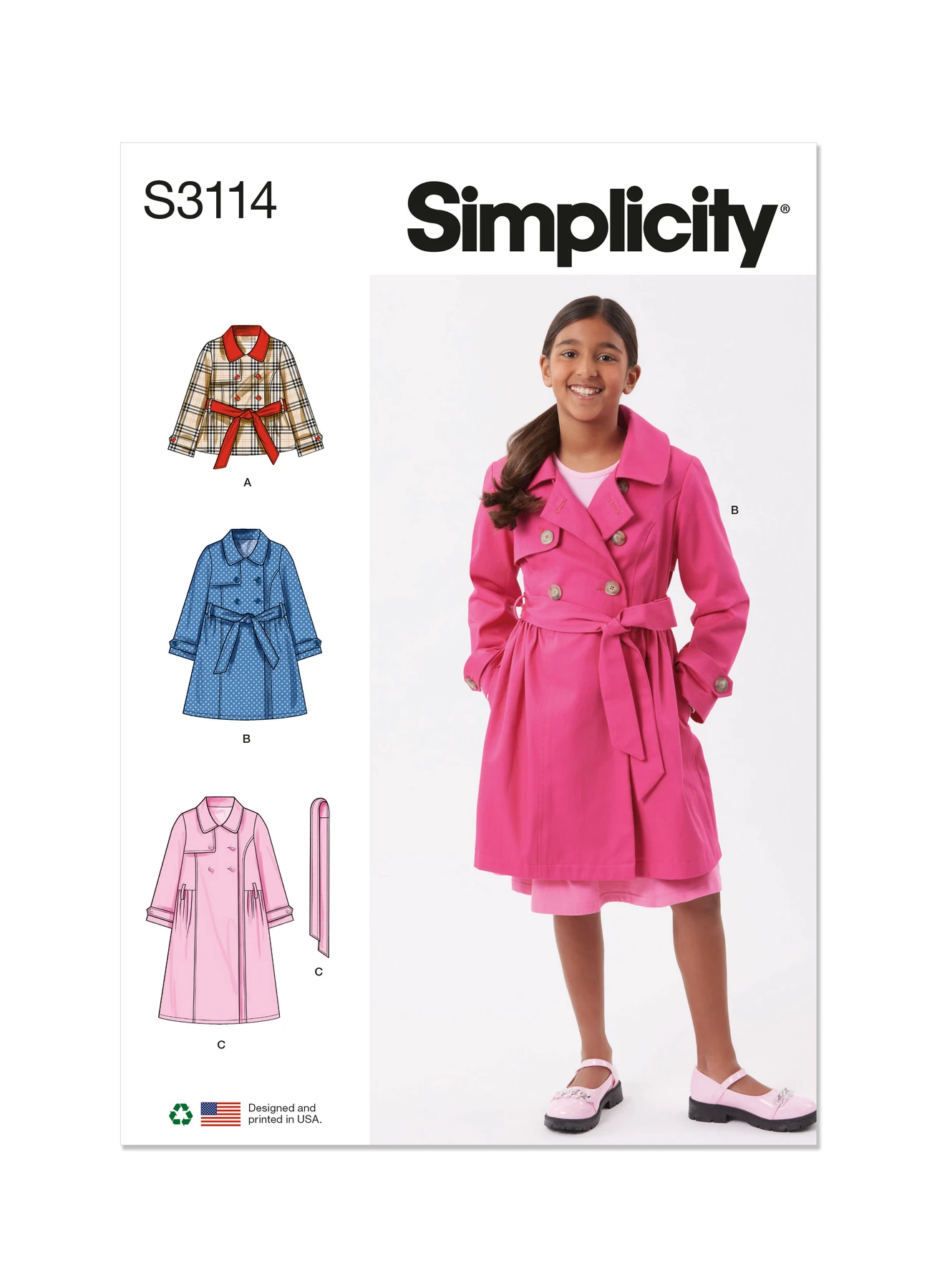 Simplicity Sewing Pattern Girls' Trench Coat in Three Lengths (PDF) 1 Simplicity Sewing Pattern Girls' Trench Coat in Three Lengths (PDF)