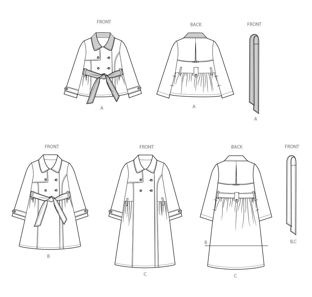 Simplicity Sewing Pattern Girls' Trench Coat in Three Lengths (PDF) 10 Simplicity Sewing Pattern Girls' Trench Coat in Three Lengths (PDF)