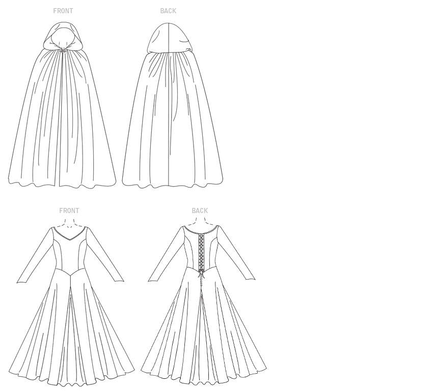 Butterick Sewing Pattern Floor-Length Cape and Princess Seam Dress (PDF) 4 Butterick Sewing Pattern Floor-Length Cape and Princess Seam Dress (PDF)