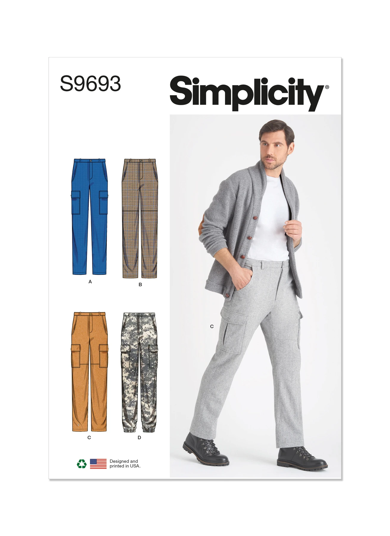 Simplicity Sewing Pattern Men's Cargo Pants 1 Simplicity Sewing Pattern Men's Cargo Pants