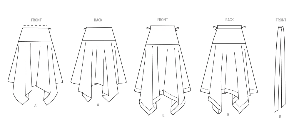 McCall's Sewing Pattern Misses' and Women's Handkerchief Hem Skirt and Tie Belt 7 McCall's Sewing Pattern Misses' and Women's Handkerchief Hem Skirt and Tie Belt