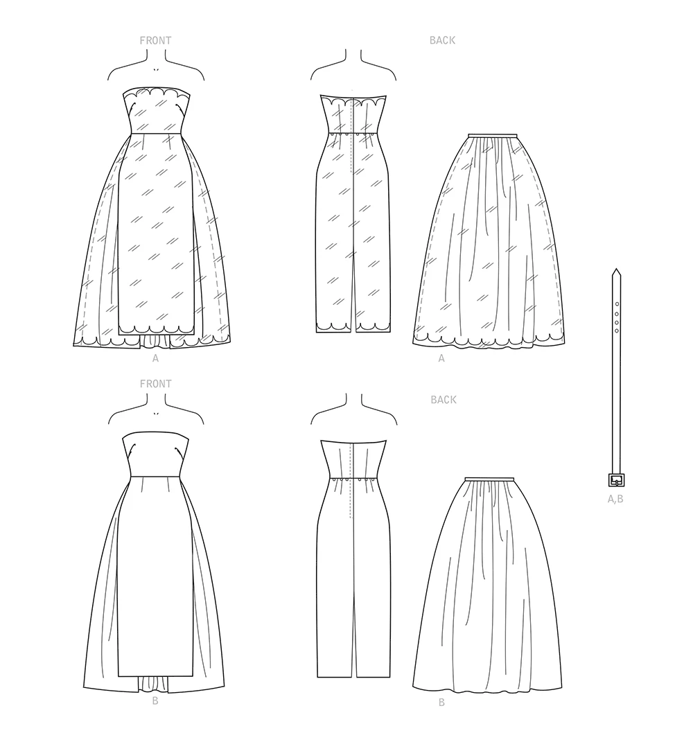 Simplicity Sewing Pattern Misses' Strapless Dress, Detachable Train & Belt 4 Simplicity Sewing Pattern Misses' Strapless Dress, Detachable Train & Belt