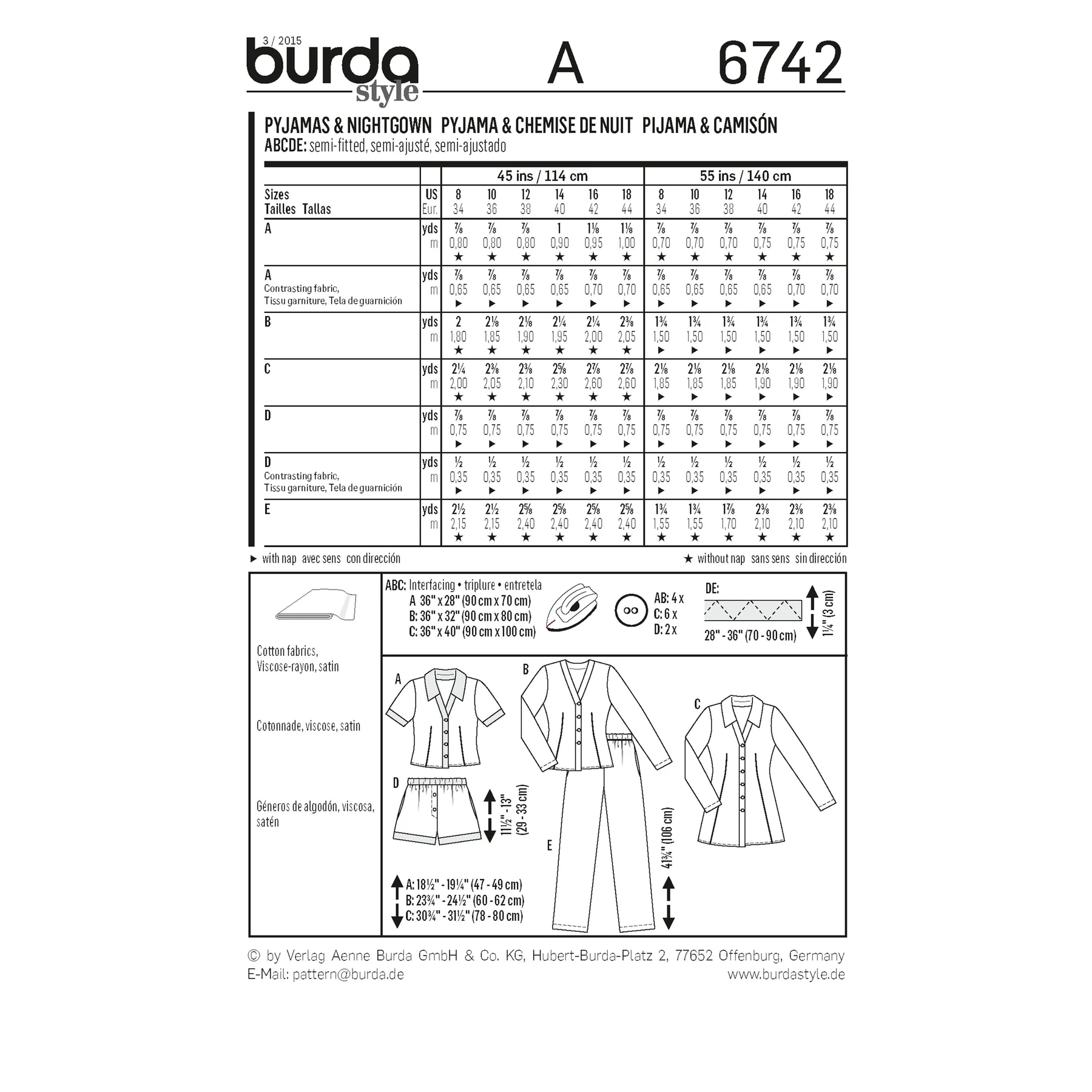 Burda Style Sewing Pattern Misses' Lounge Set