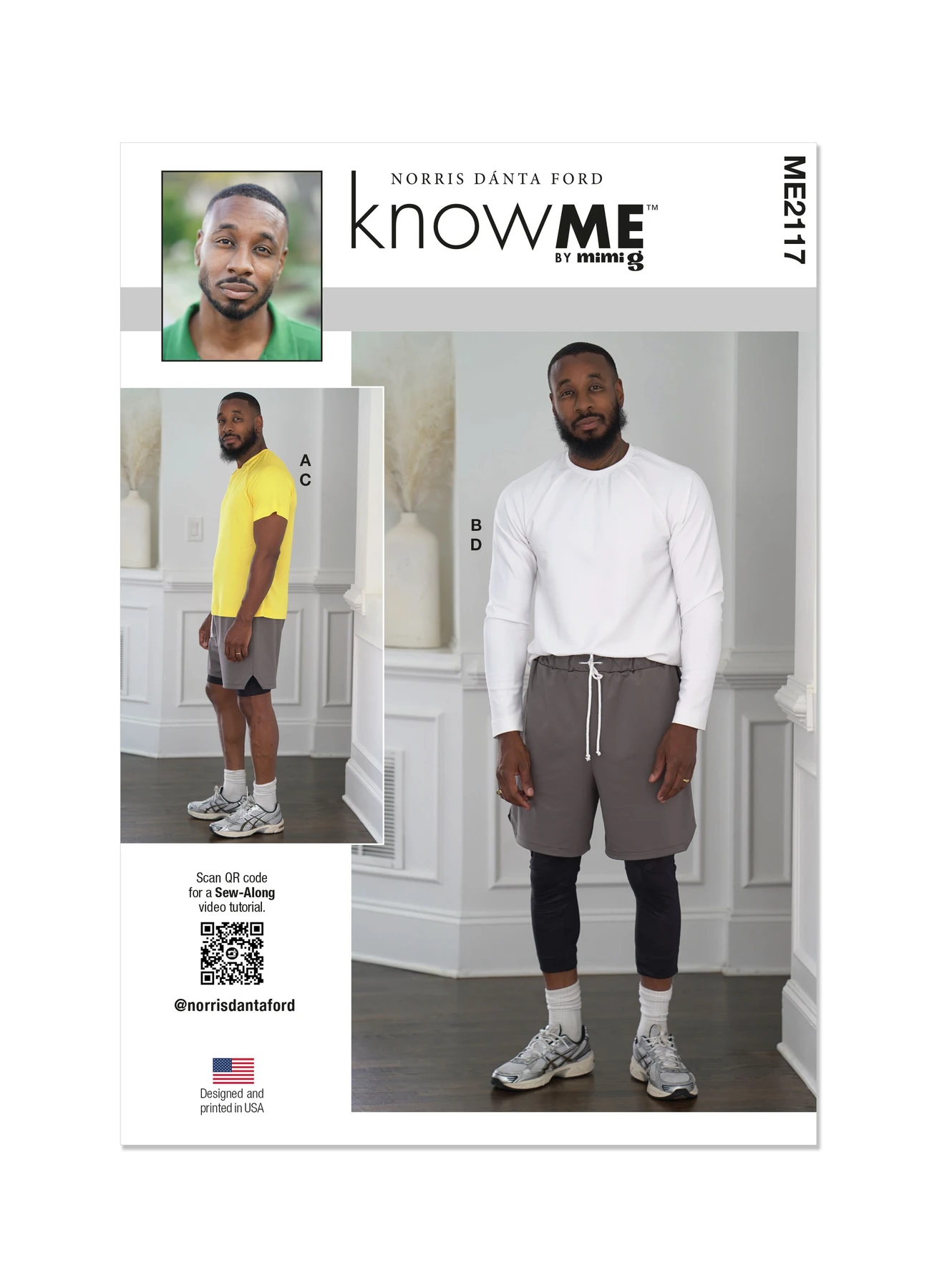 Know Me Sewing Pattern Mens Shorts in Two Lengths and Knit Tops by Norris Dánta Ford (PDF) 1 Know Me Sewing Pattern Mens Shorts in Two Lengths and Knit Tops by Norris Dánta Ford (PDF)