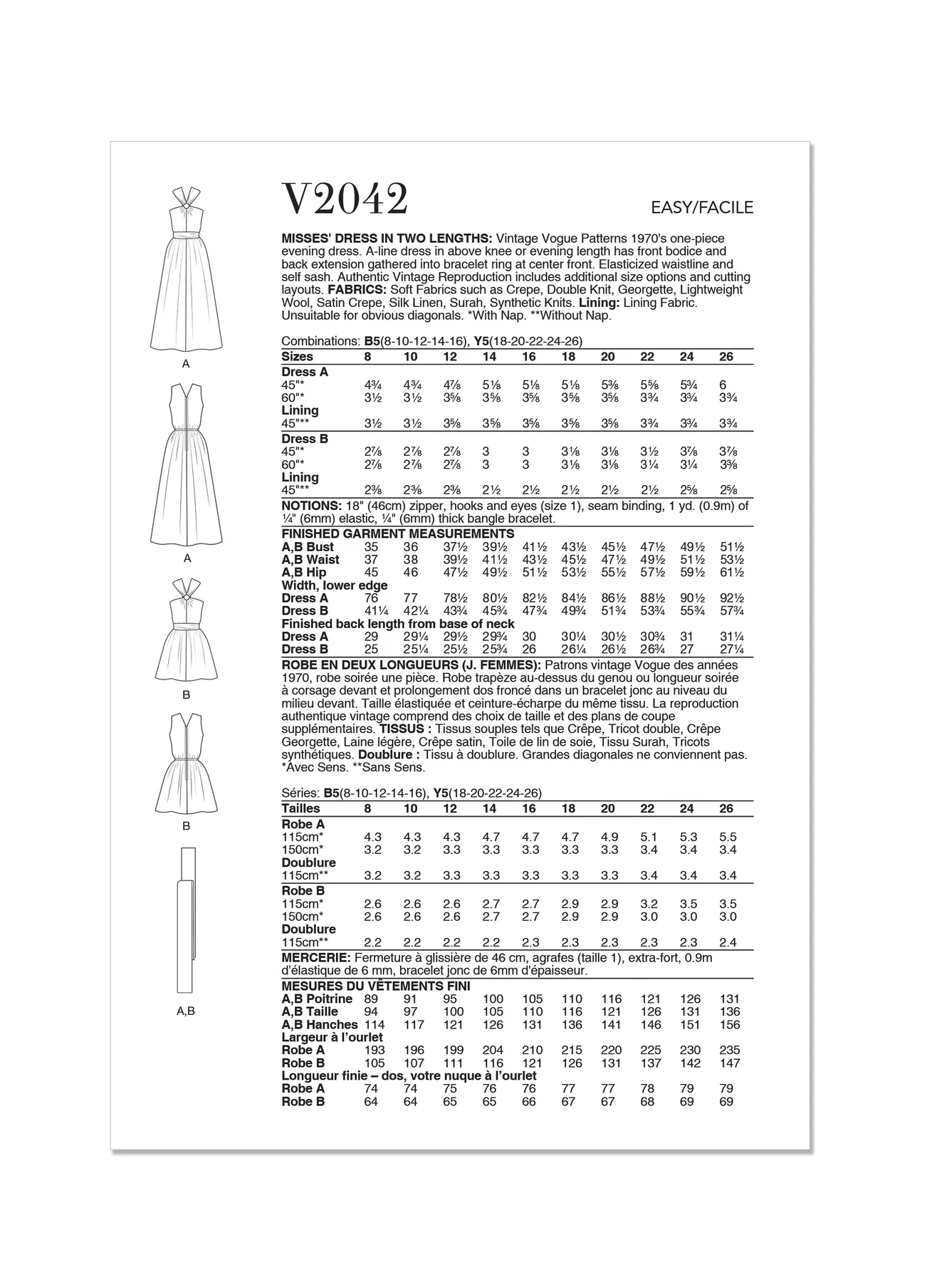Vogue Patterns 1970s Misses' Dress In Two Lengths (PDF) 3 Vogue Patterns 1970s Misses' Dress In Two Lengths (PDF)