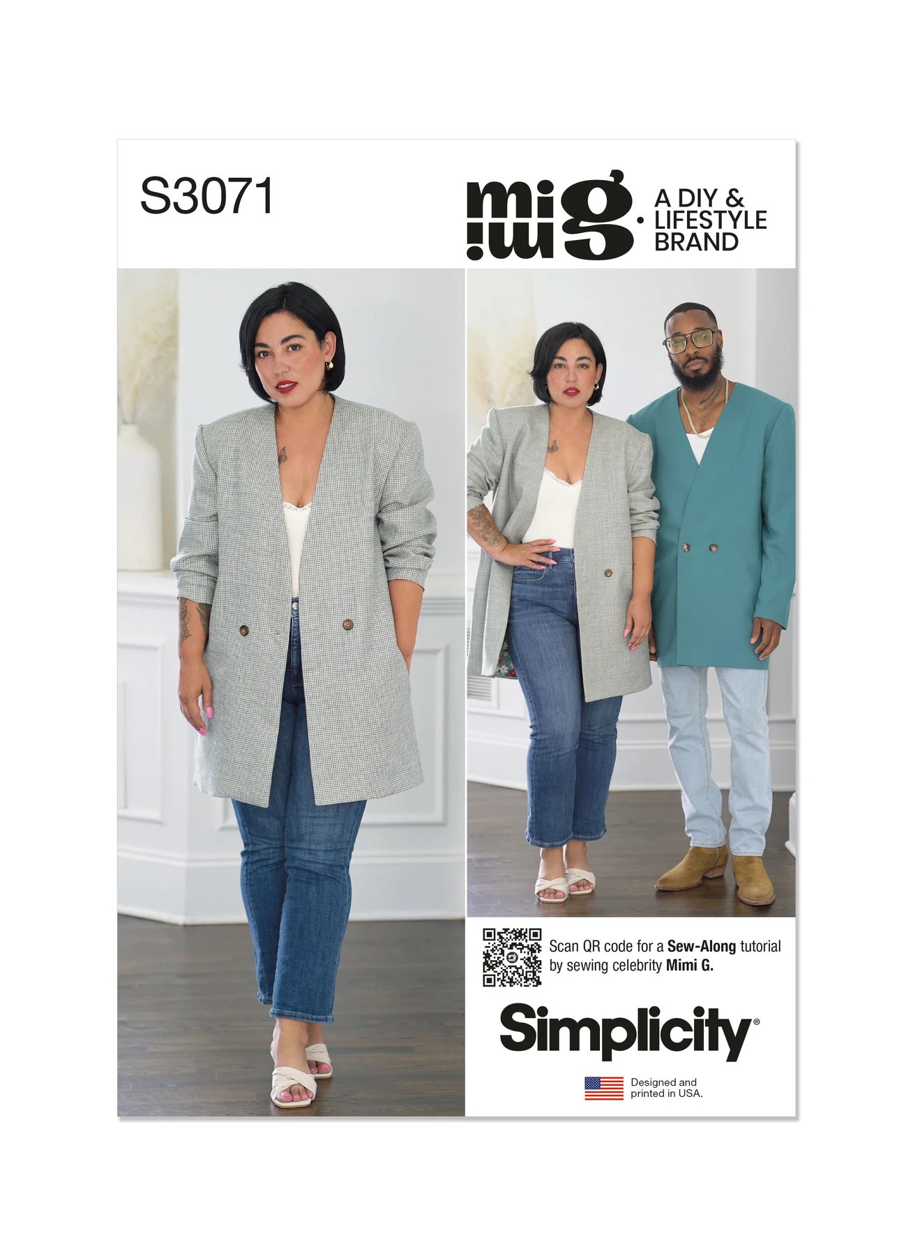 Simplicity Sewing Pattern Unisex Blazer by Mimi G Style (PDF) 1 Simplicity Sewing Pattern Unisex Blazer by Mimi G Style (PDF)