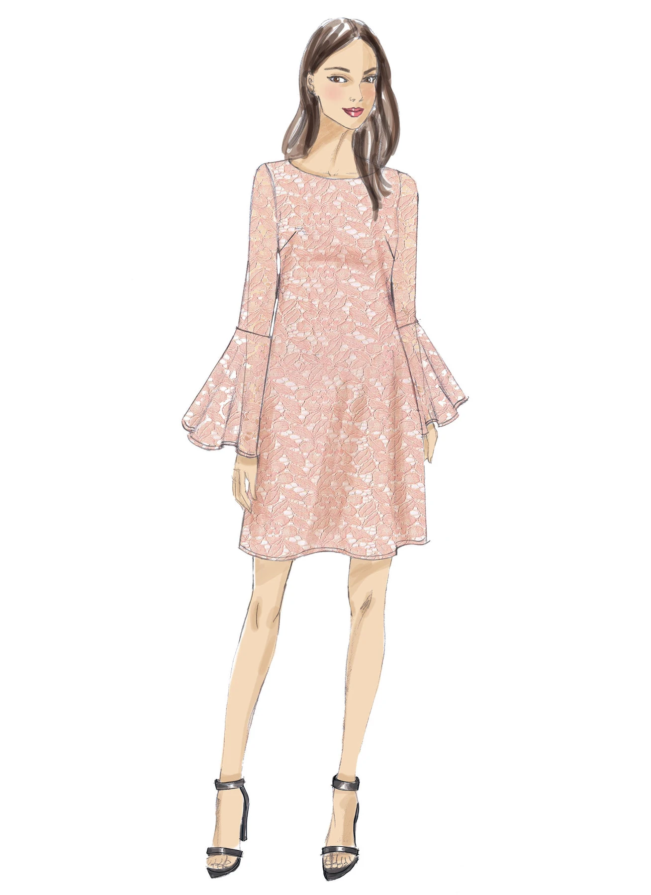 McCall's Sewing Pattern Misses' Trumpet Sleeve Dresses (PDF) 3 McCall's Sewing Pattern Misses' Trumpet Sleeve Dresses (PDF)