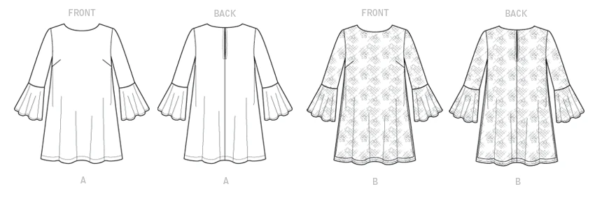 McCall's Sewing Pattern Misses' Trumpet Sleeve Dresses (PDF) 6 McCall's Sewing Pattern Misses' Trumpet Sleeve Dresses (PDF)