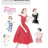 Butterick Sewing Pattern 1950s Misses' Dress with Shoulder Ties