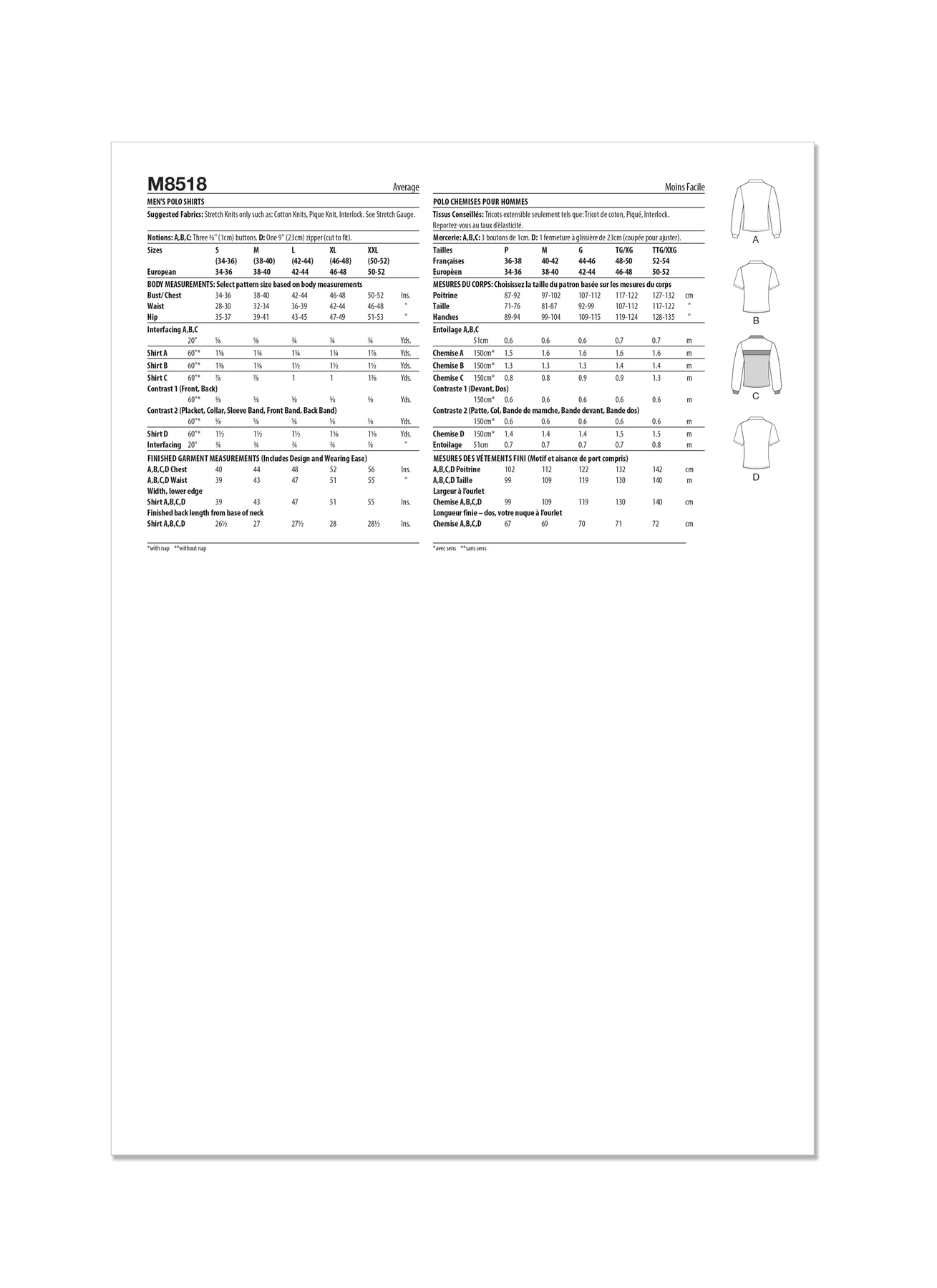 McCall's Sewing Pattern Men's Polo Shirts (PDF) 8 McCall's Sewing Pattern Men's Polo Shirts (PDF)