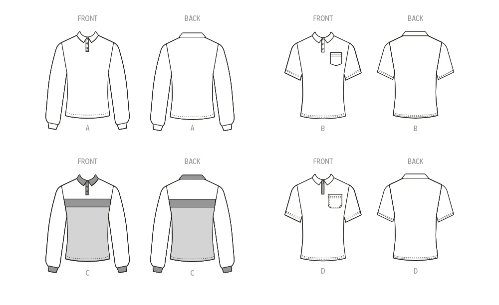 McCall's Sewing Pattern Men's Polo Shirts (PDF) 9 McCall's Sewing Pattern Men's Polo Shirts (PDF)