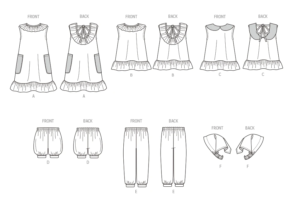 Butterick Sewing Pattern Toddlers' Dress, Tops, Shorts, Pants and Kerchief (PDF) 8 Butterick Sewing Pattern Toddlers' Dress, Tops, Shorts, Pants and Kerchief (PDF)