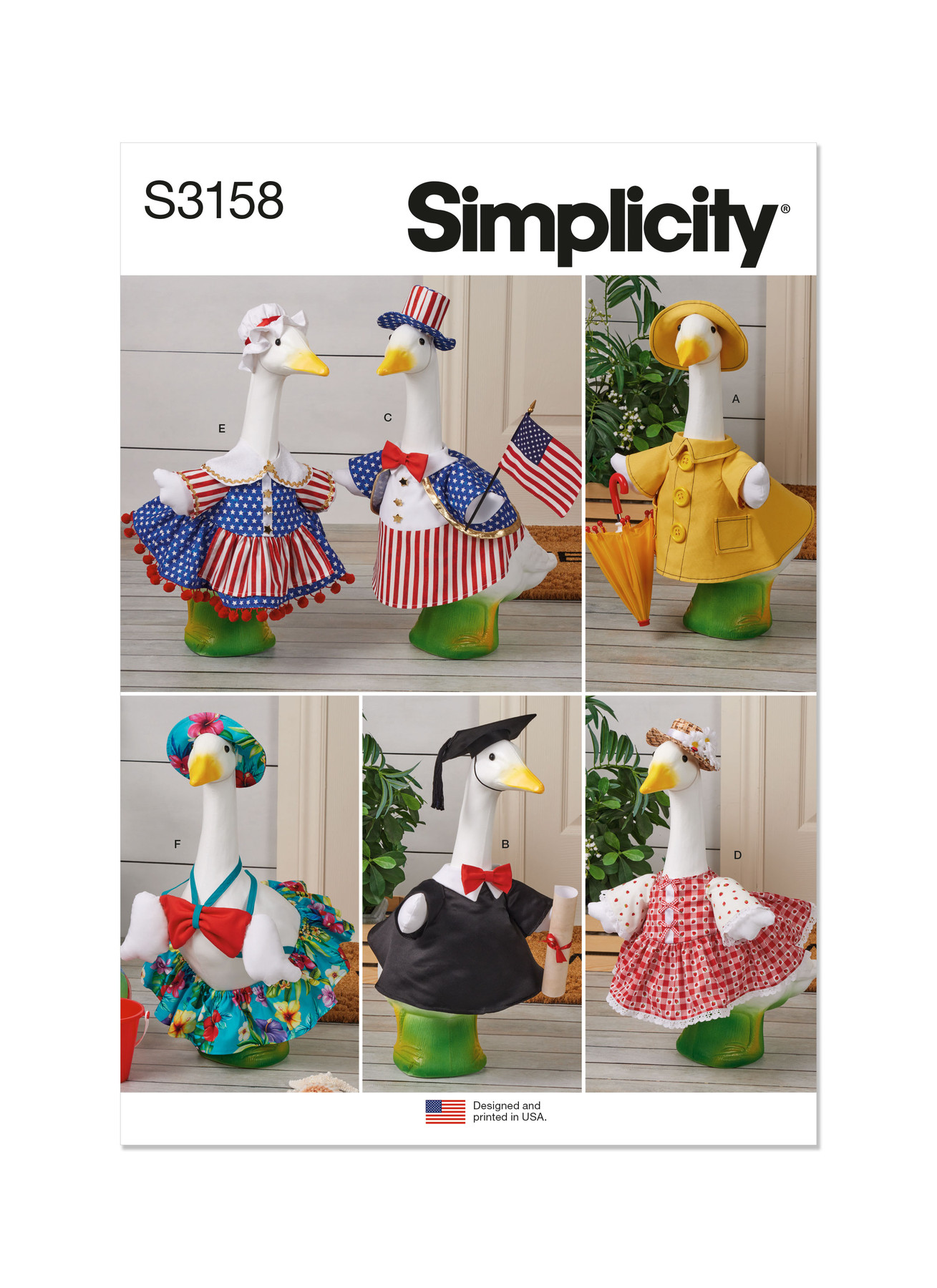 Simplicity Sewing Pattern Clothes for Porch and Lawn Geese 1 Simplicity Sewing Pattern Clothes for Porch and Lawn Geese