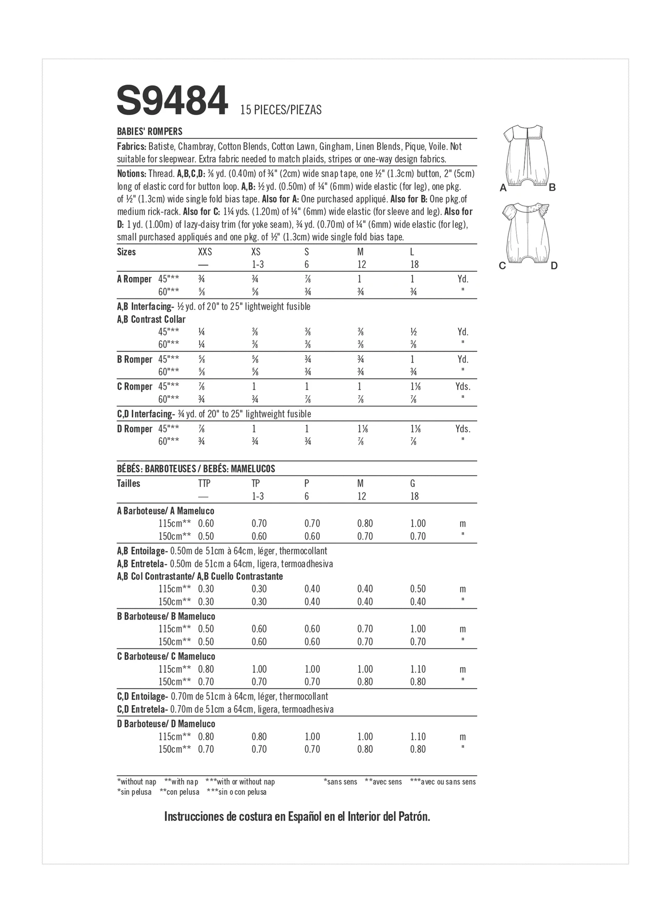 Simplicity Sewing Pattern Babies' Rompers 11 Simplicity Sewing Pattern Babies' Rompers