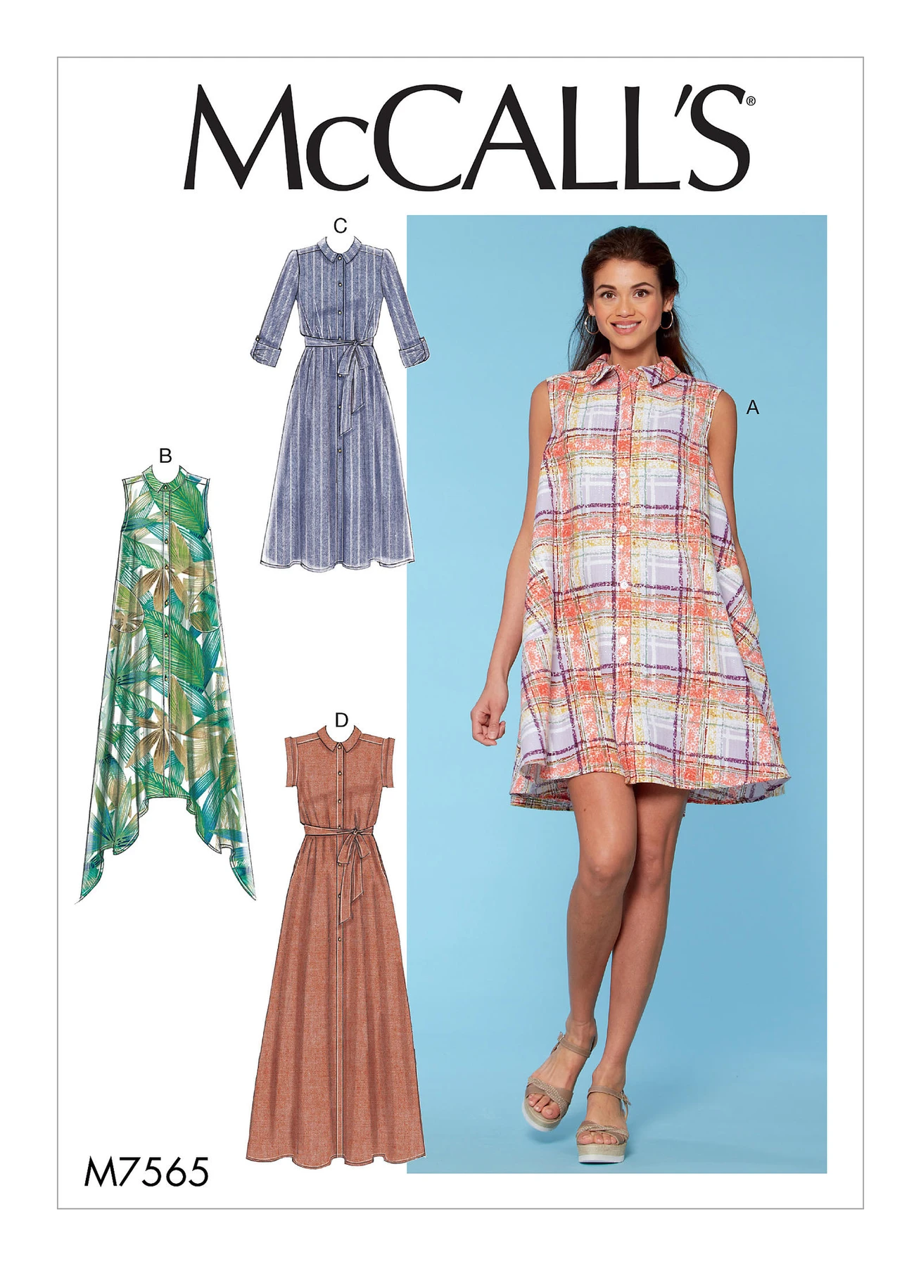 McCall's Sewing Pattern Misses' Shirtdresses with Sleeve Options, and Belt (PDF) 1 McCall's Sewing Pattern Misses' Shirtdresses with Sleeve Options, and Belt (PDF)