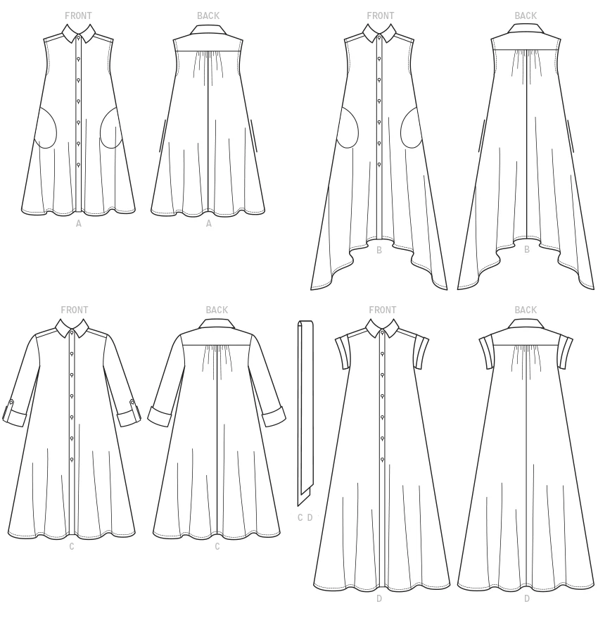 McCall's Sewing Pattern Misses' Shirtdresses with Sleeve Options, and Belt (PDF) 8 McCall's Sewing Pattern Misses' Shirtdresses with Sleeve Options, and Belt (PDF)