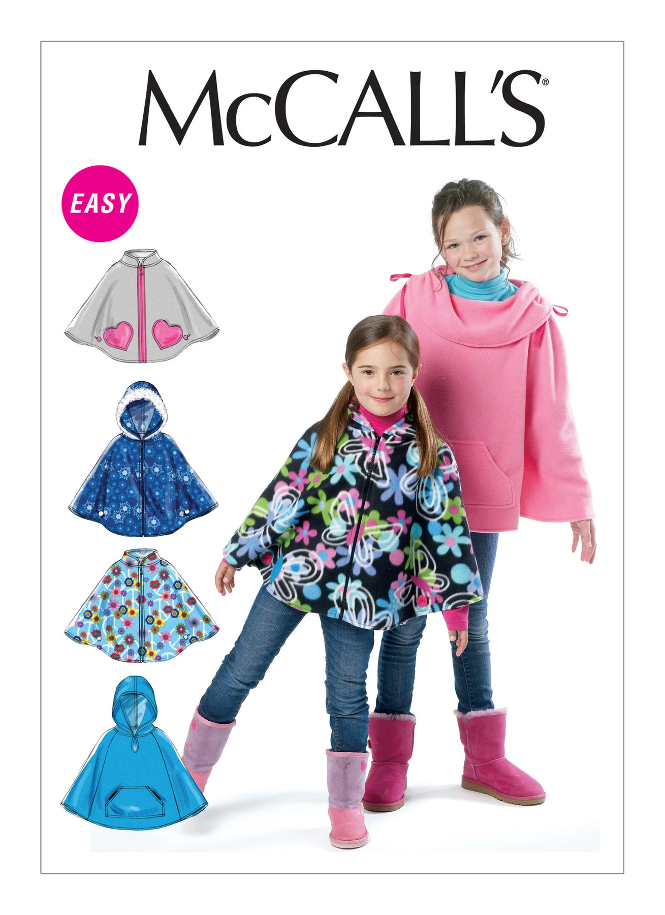 McCall's Sewing Pattern Children's/Girls' Zippered or Pullover Ponchos 1 McCall's Sewing Pattern Children's/Girls' Zippered or Pullover Ponchos