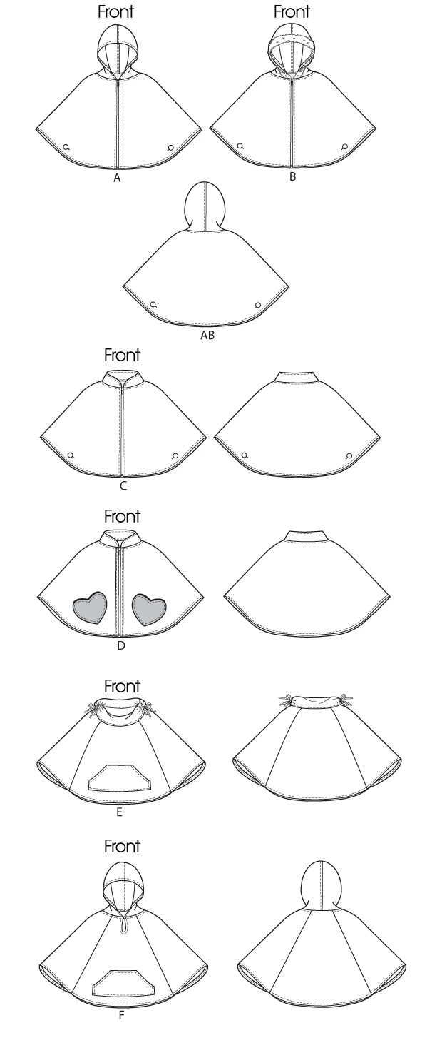 McCall's Sewing Pattern Children's/Girls' Zippered or Pullover Ponchos 16 McCall's Sewing Pattern Children's/Girls' Zippered or Pullover Ponchos