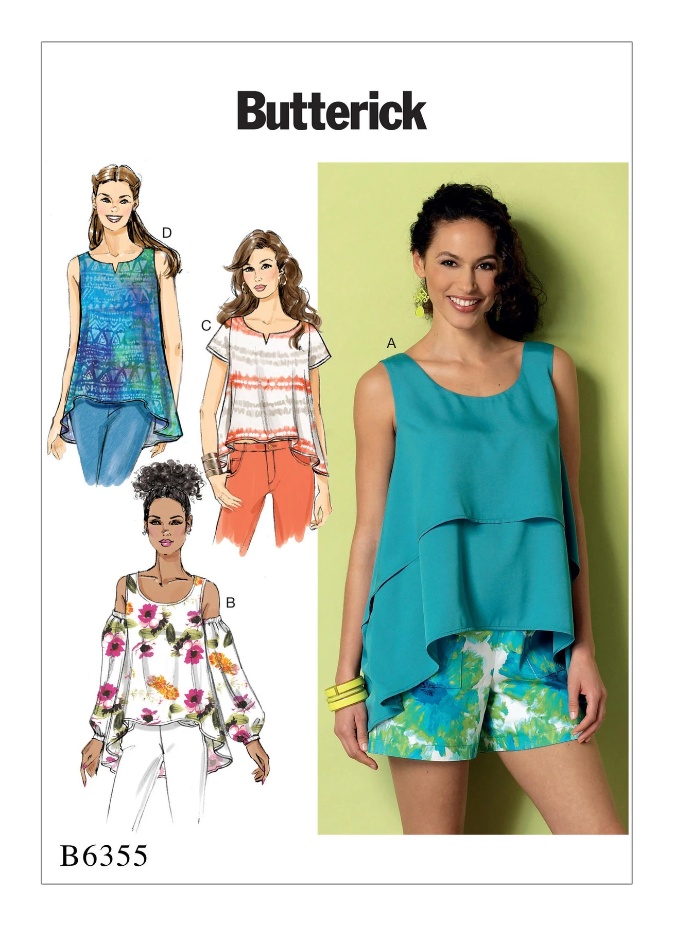 Butterick Sewing Pattern Misses' Double-Layer, Cold-Shoulder or Notch-Neck Tops (PDF) 1 Butterick Sewing Pattern Misses' Double-Layer, Cold-Shoulder or Notch-Neck Tops (PDF)