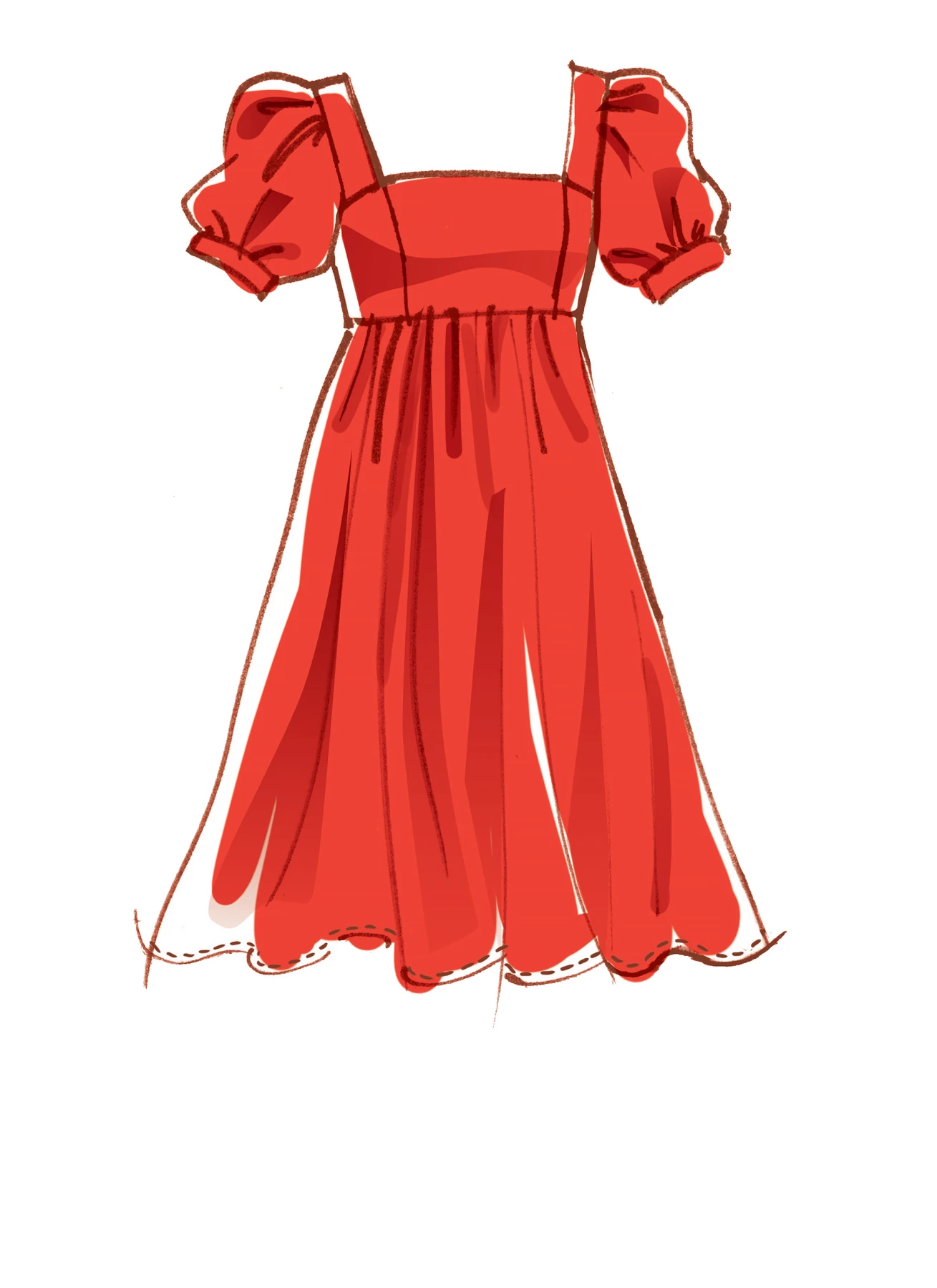 McCall's Sewing Pattern Misses' Empire Seam Gathered Dresses In Various Lengths, Necklines & Straps 3 McCall's Sewing Pattern Misses' Empire Seam Gathered Dresses In Various Lengths, Necklines & Straps