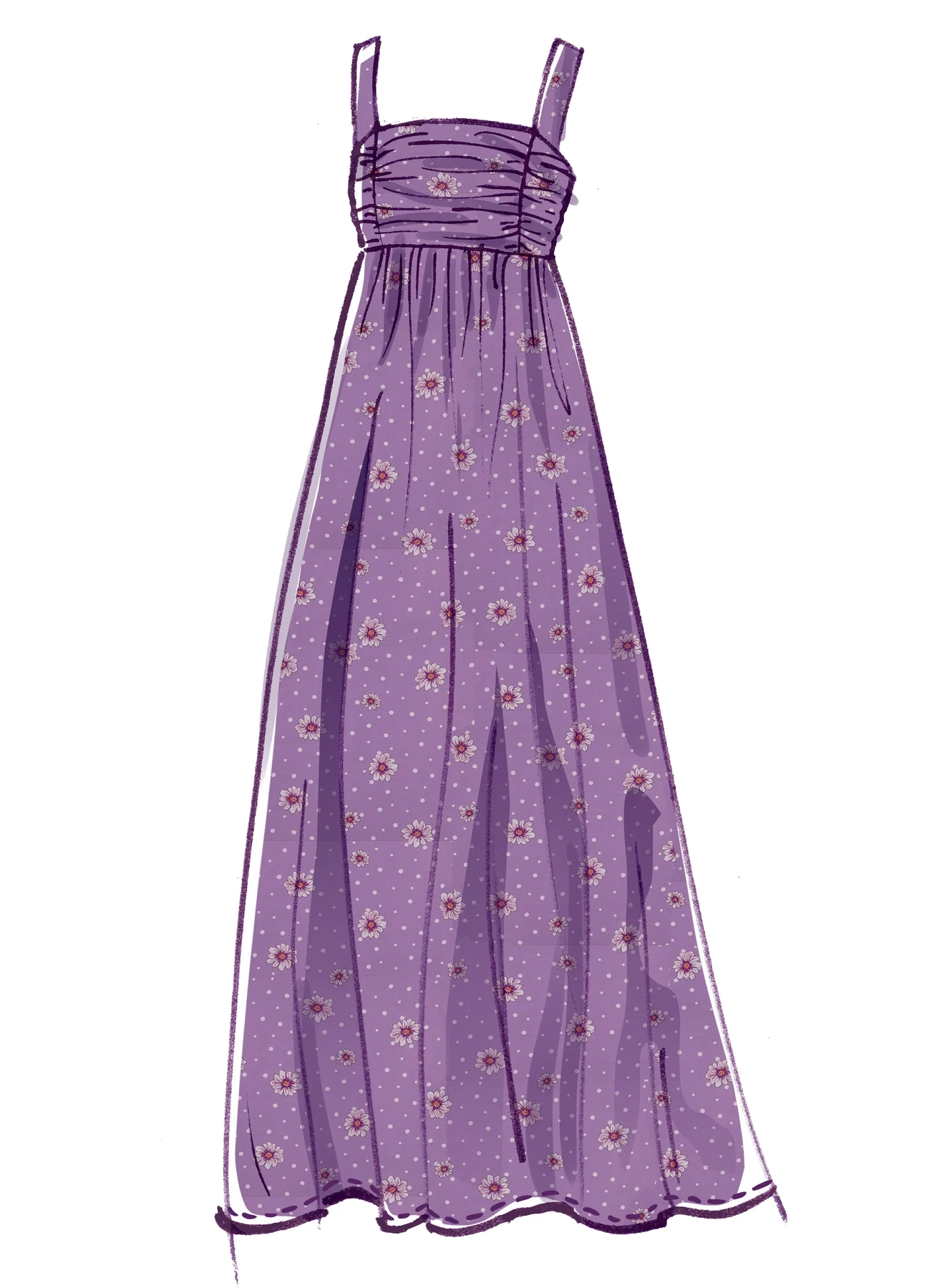 McCall's Sewing Pattern Misses' Empire Seam Gathered Dresses In Various Lengths, Necklines & Straps 4 McCall's Sewing Pattern Misses' Empire Seam Gathered Dresses In Various Lengths, Necklines & Straps