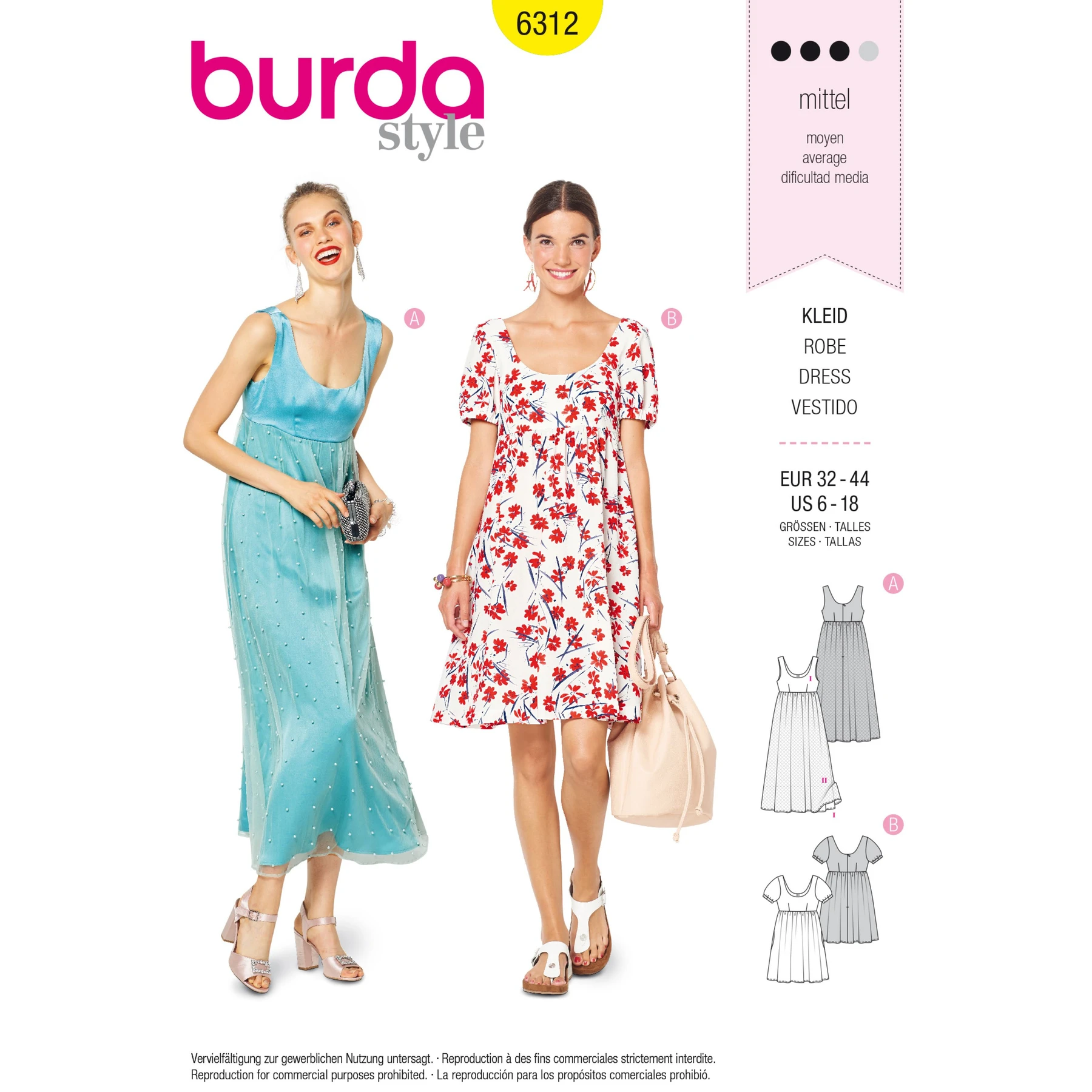 Burda Style Sewing Pattern Misses' Ballet Neckline Dress 27 Burda Style Sewing Pattern Misses' Ballet Neckline Dress