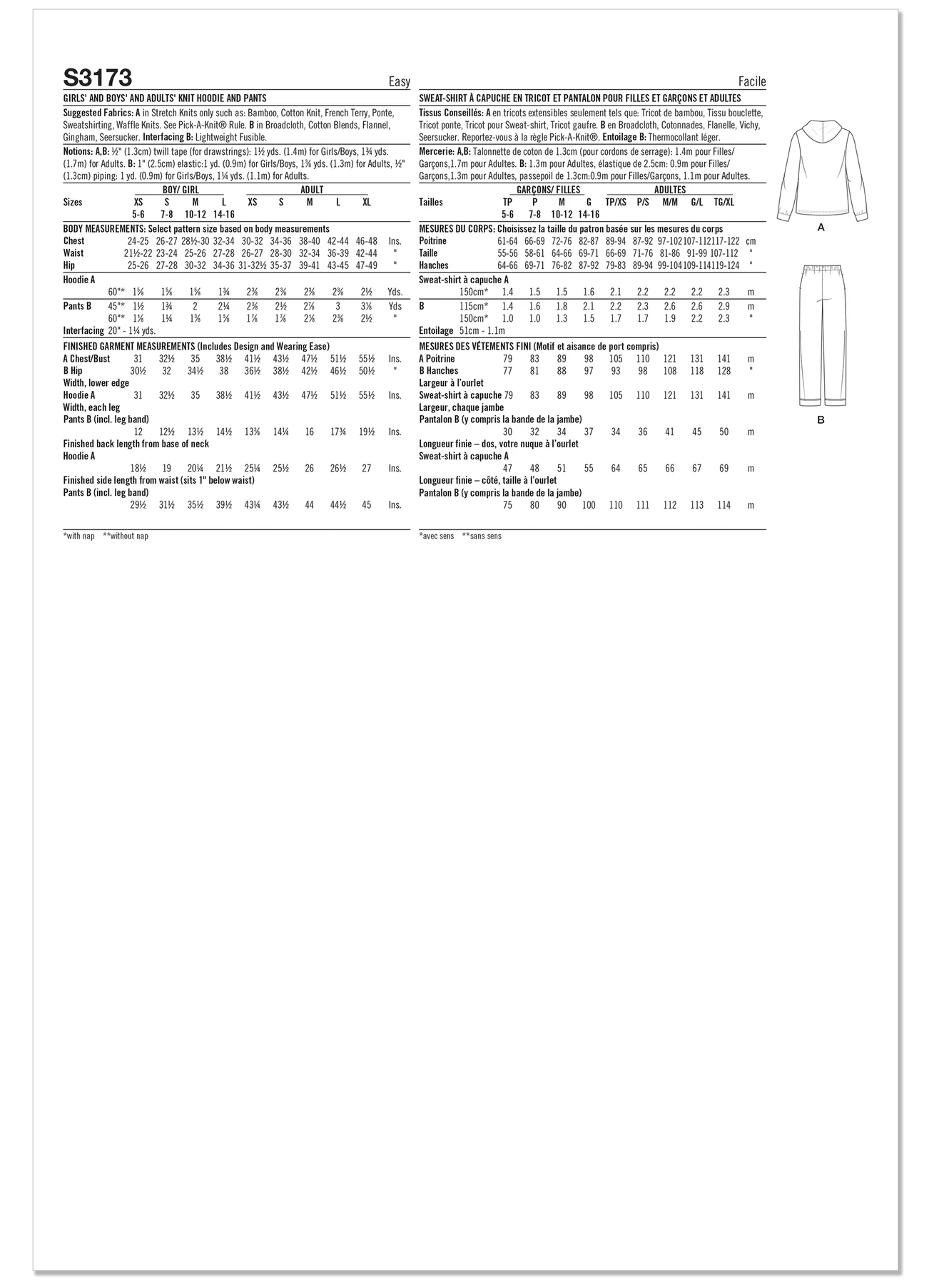 Simplicity Sewing Pattern Girl's, Boy's and Adult Knit Hoodie and Pants (PDF) 10 Simplicity Sewing Pattern Girl's, Boy's and Adult Knit Hoodie and Pants (PDF)