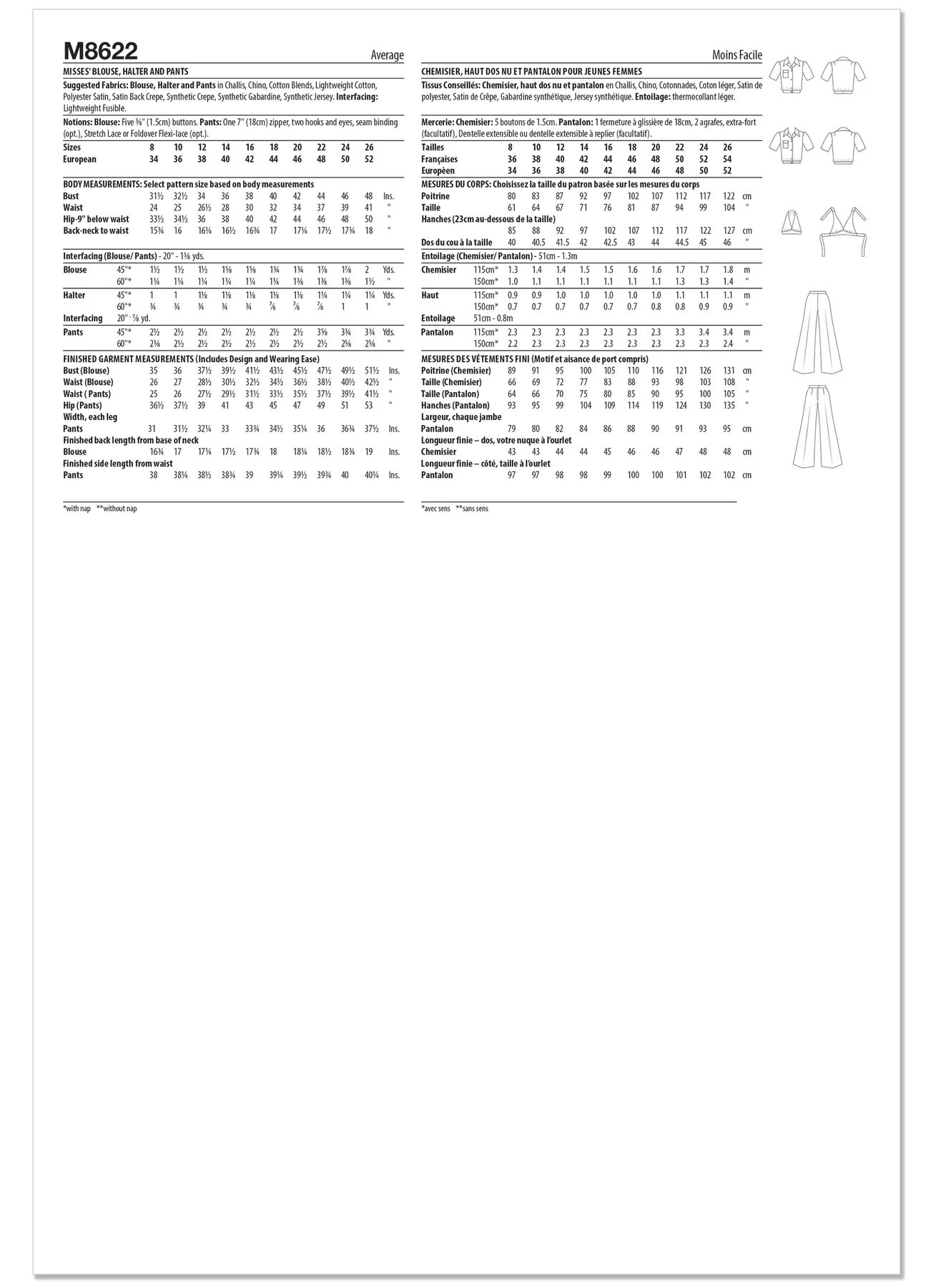 McCall's Sewing Pattern Misses' Blouse, Halter and Pants (PDF) 3 McCall's Sewing Pattern Misses' Blouse, Halter and Pants (PDF)