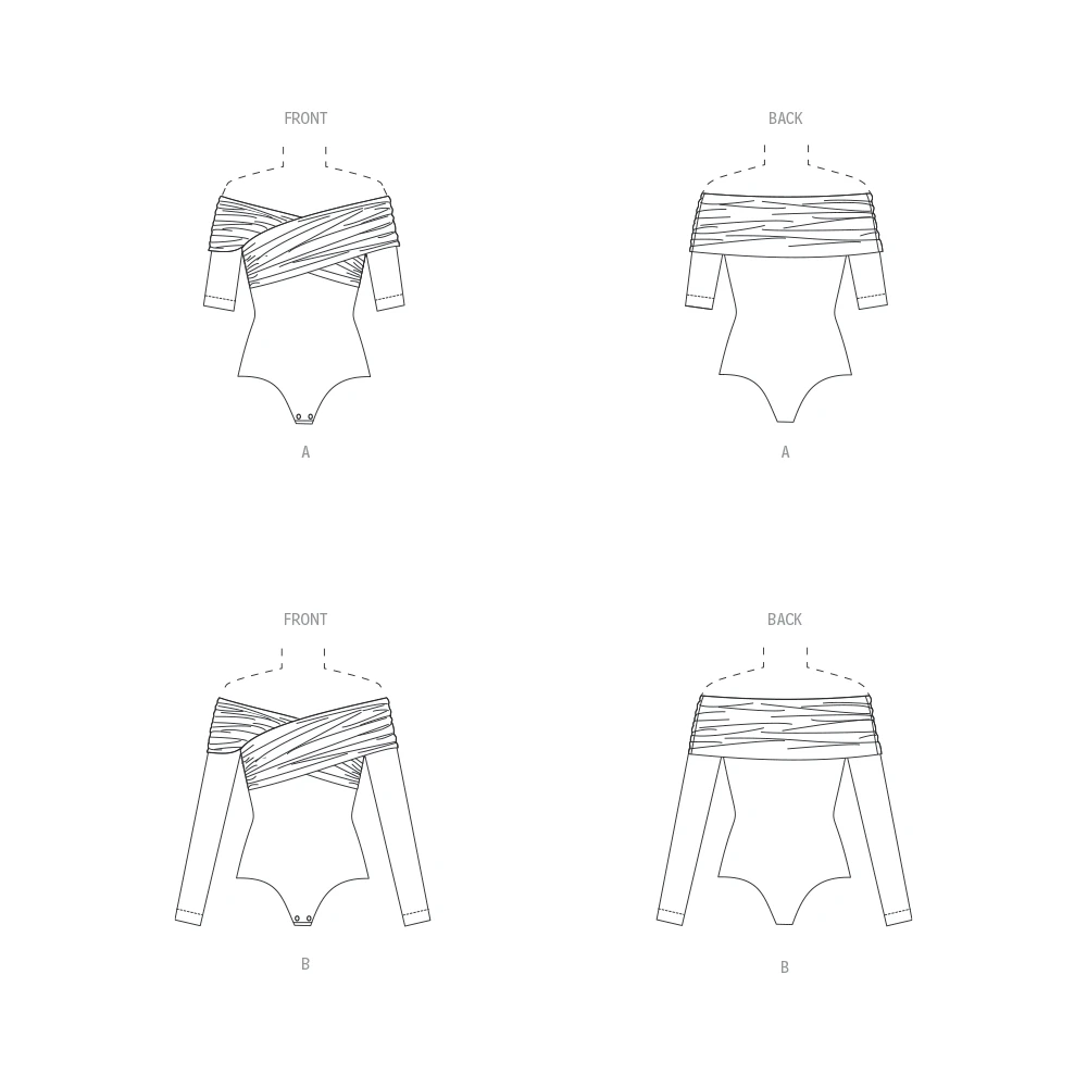 Vogue Patterns Misses' Off-The-Shoulder Bodysuit 10 Vogue Patterns Misses' Off-The-Shoulder Bodysuit