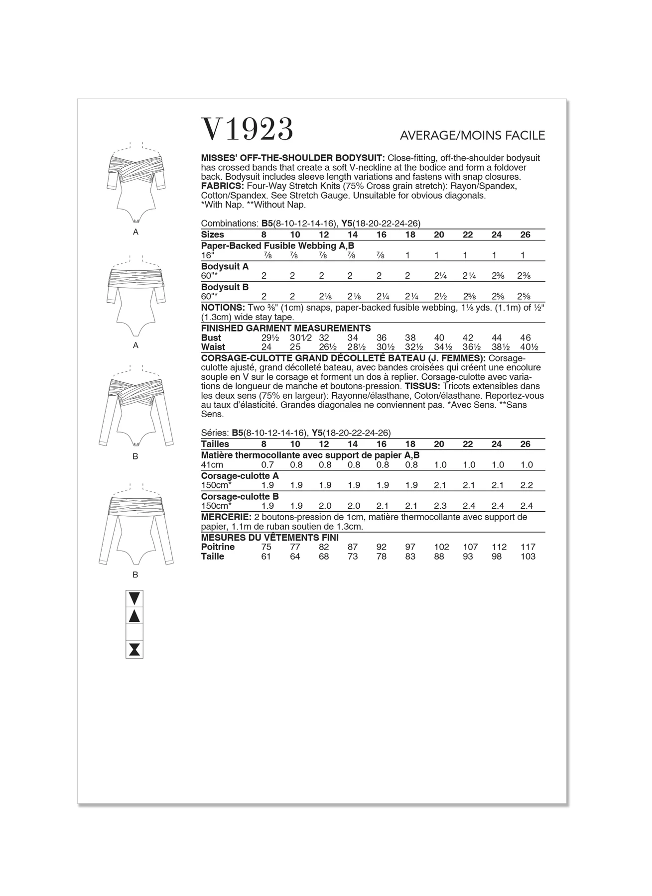 Vogue Patterns Misses' Off-The-Shoulder Bodysuit 9 Vogue Patterns Misses' Off-The-Shoulder Bodysuit