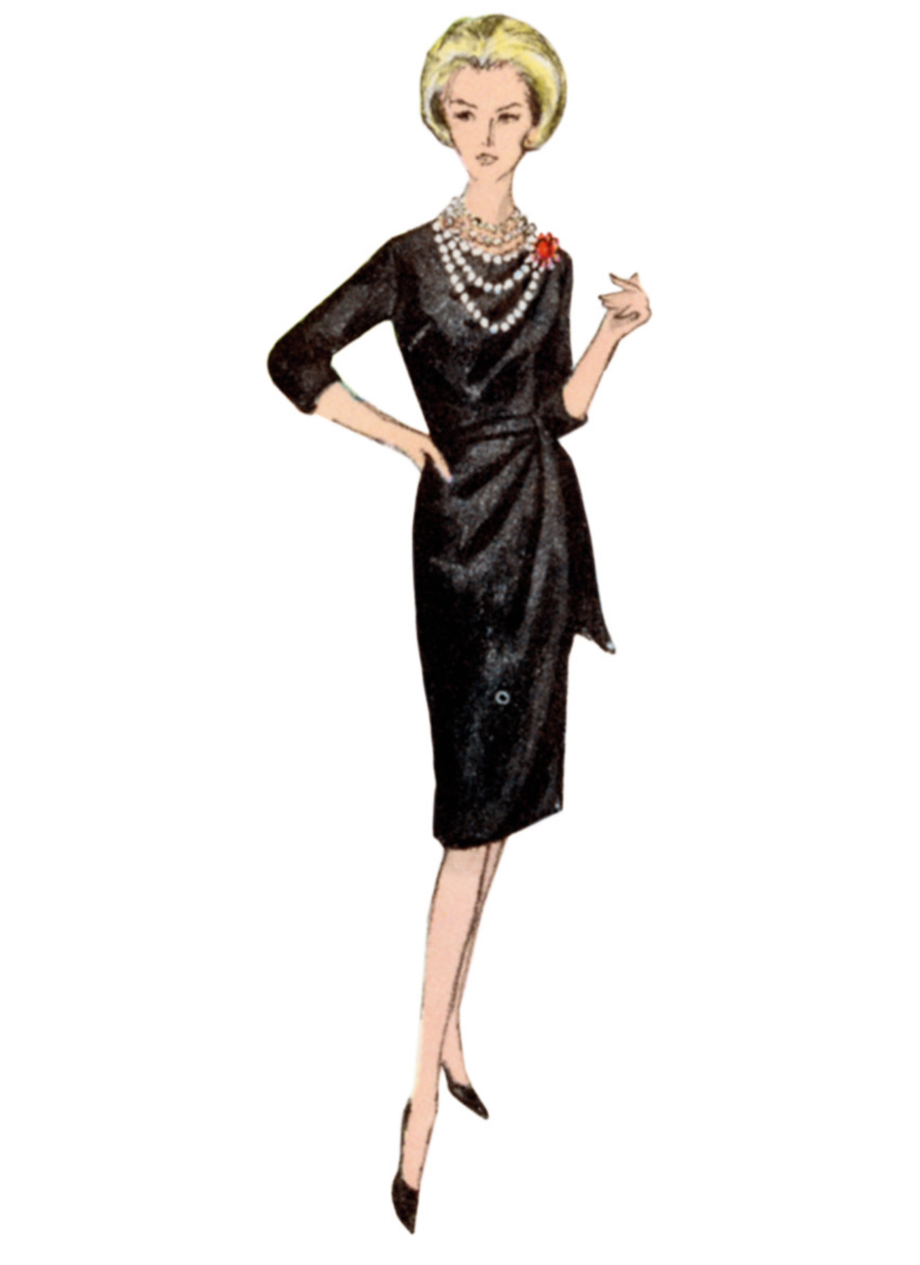 Vogue Patterns 1960s Misses' Vintage Draped Dresses and Belt 2 Vogue Patterns 1960s Misses' Vintage Draped Dresses and Belt