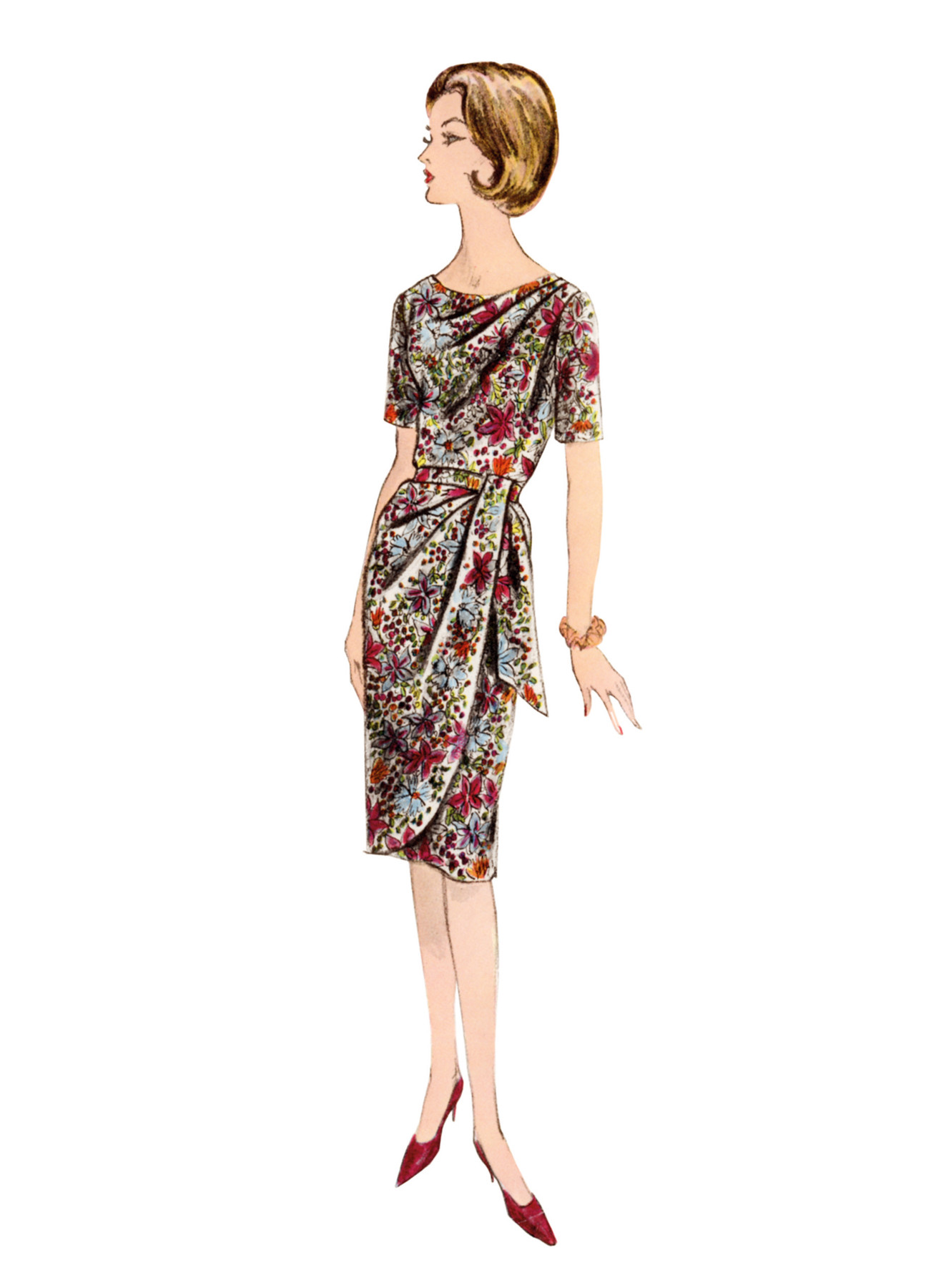 Vogue Patterns 1960s Misses' Vintage Draped Dresses and Belt 3 Vogue Patterns 1960s Misses' Vintage Draped Dresses and Belt