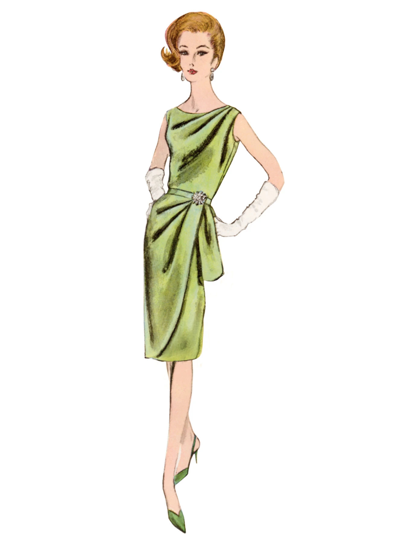 Vogue Patterns 1960s Misses' Vintage Draped Dresses and Belt 4 Vogue Patterns 1960s Misses' Vintage Draped Dresses and Belt