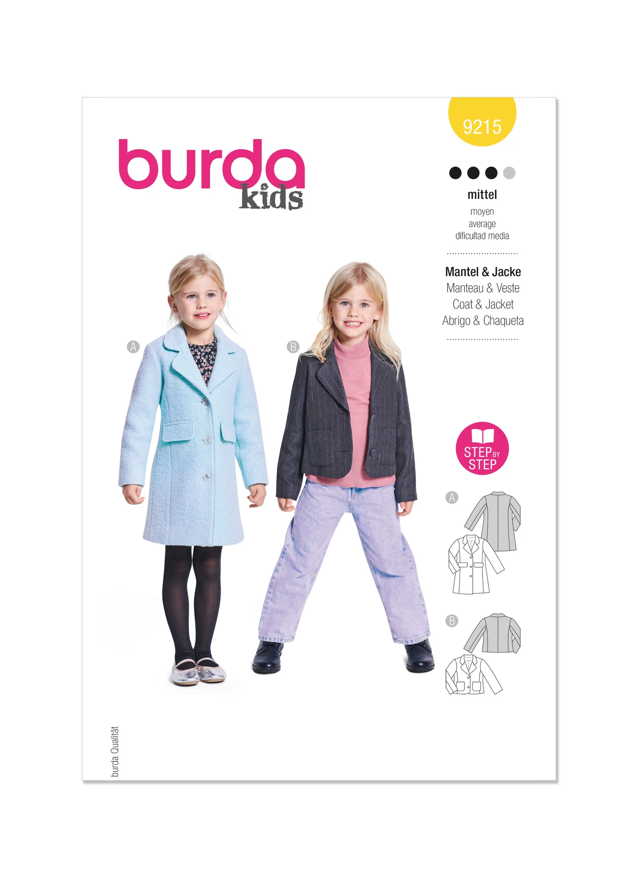 Burda Style Sewing Pattern 9215 Children's Coats 1 Burda Style Sewing Pattern 9215 Children's Coats