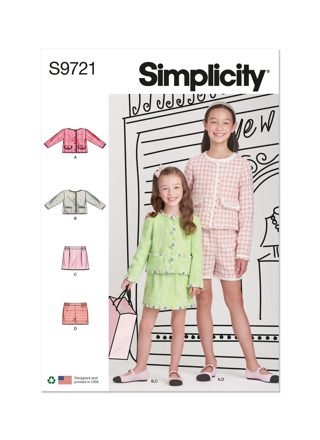 Simplicity Sewing Pattern Children's and Girls' Jackets, Skirt and Shorts 1 Simplicity Sewing Pattern Children's and Girls' Jackets, Skirt and Shorts