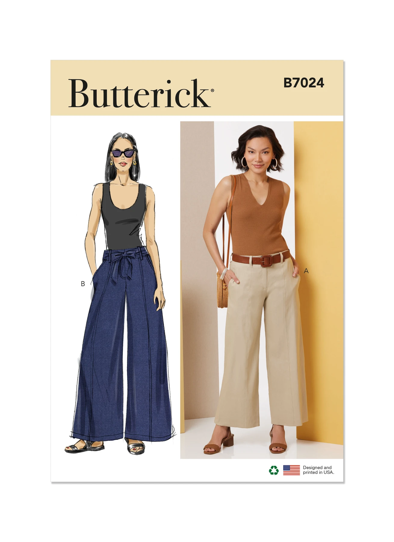 Butterick Sewing Pattern Misses' Pants in Two Lengths and Tie Belt (PDF) 1 Butterick Sewing Pattern Misses' Pants in Two Lengths and Tie Belt (PDF)